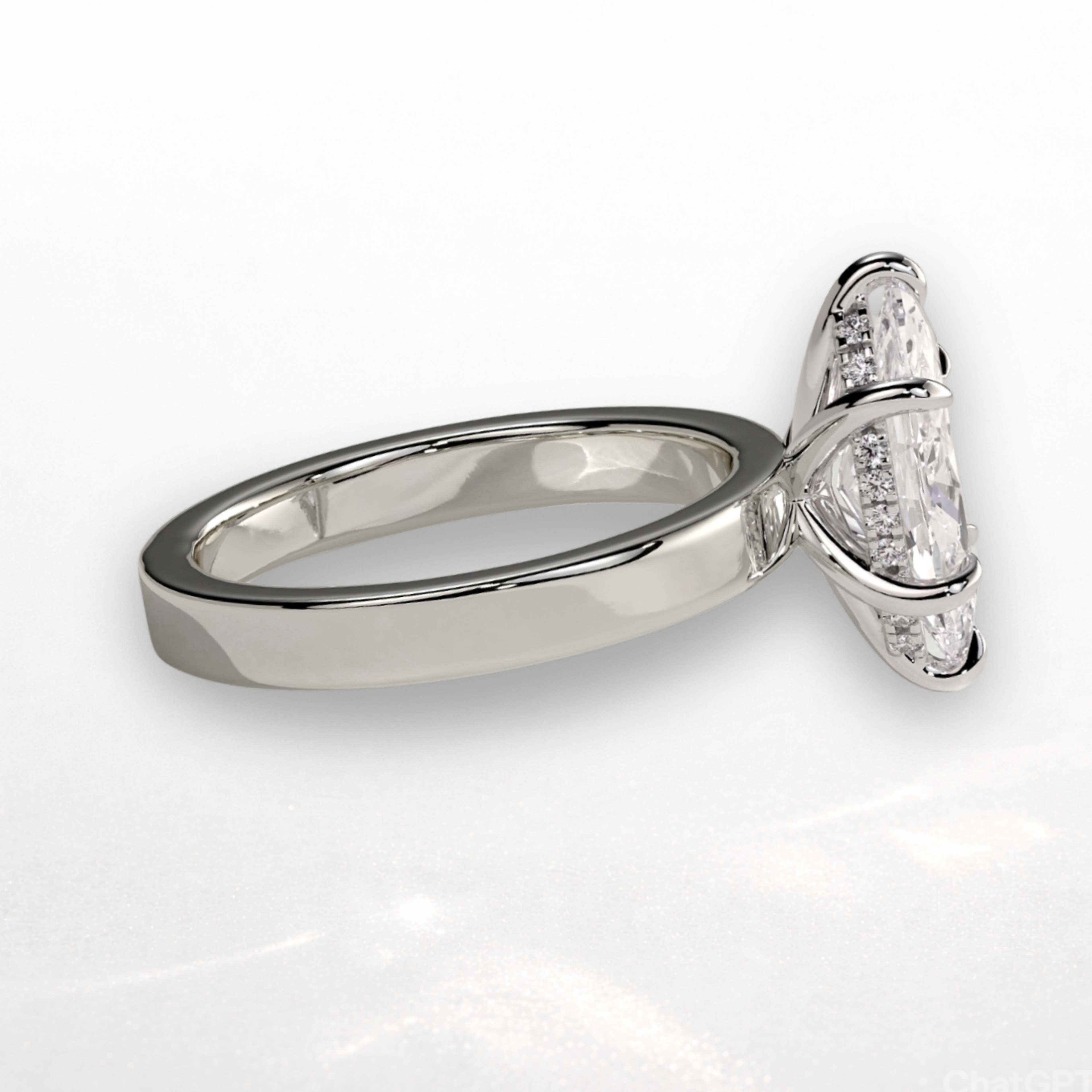 Marquise Statement Ring with Hidden Halo