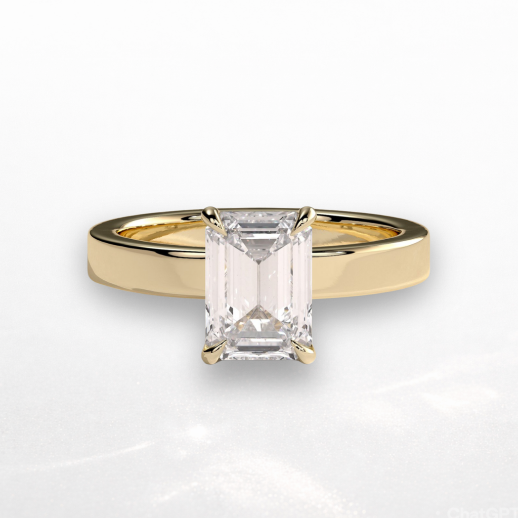 Emerald Statement Ring with Hidden Halo