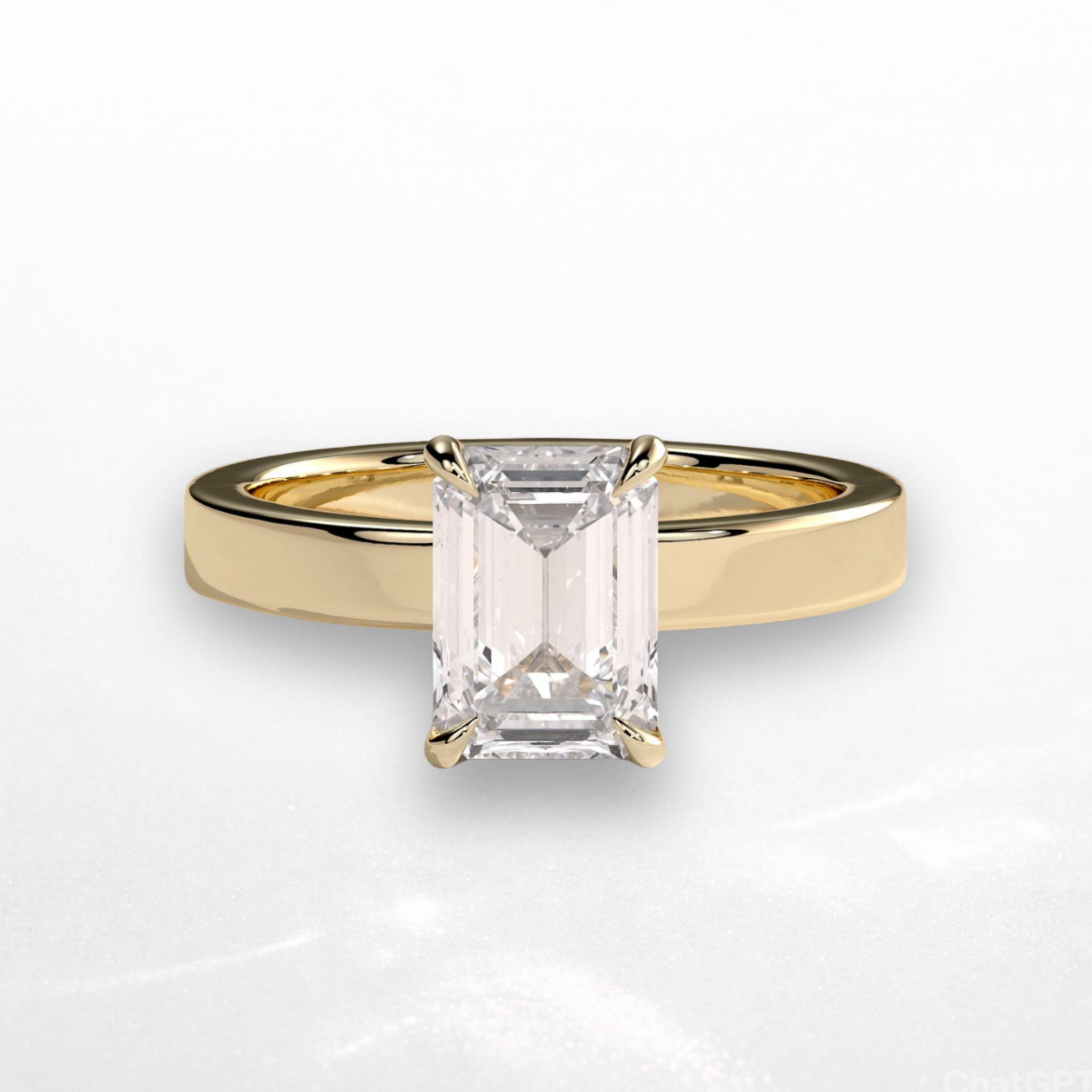 Emerald Statement Ring with Hidden Halo