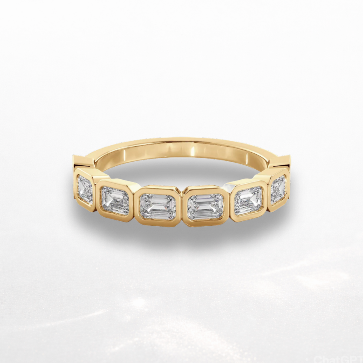 Emerald Bezel Eternity Band