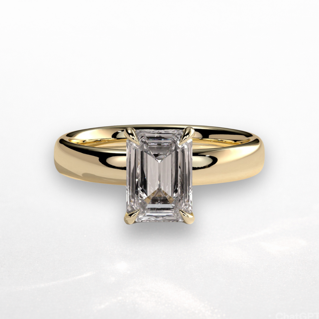 Emerald Signature Ring with Hidden Halo