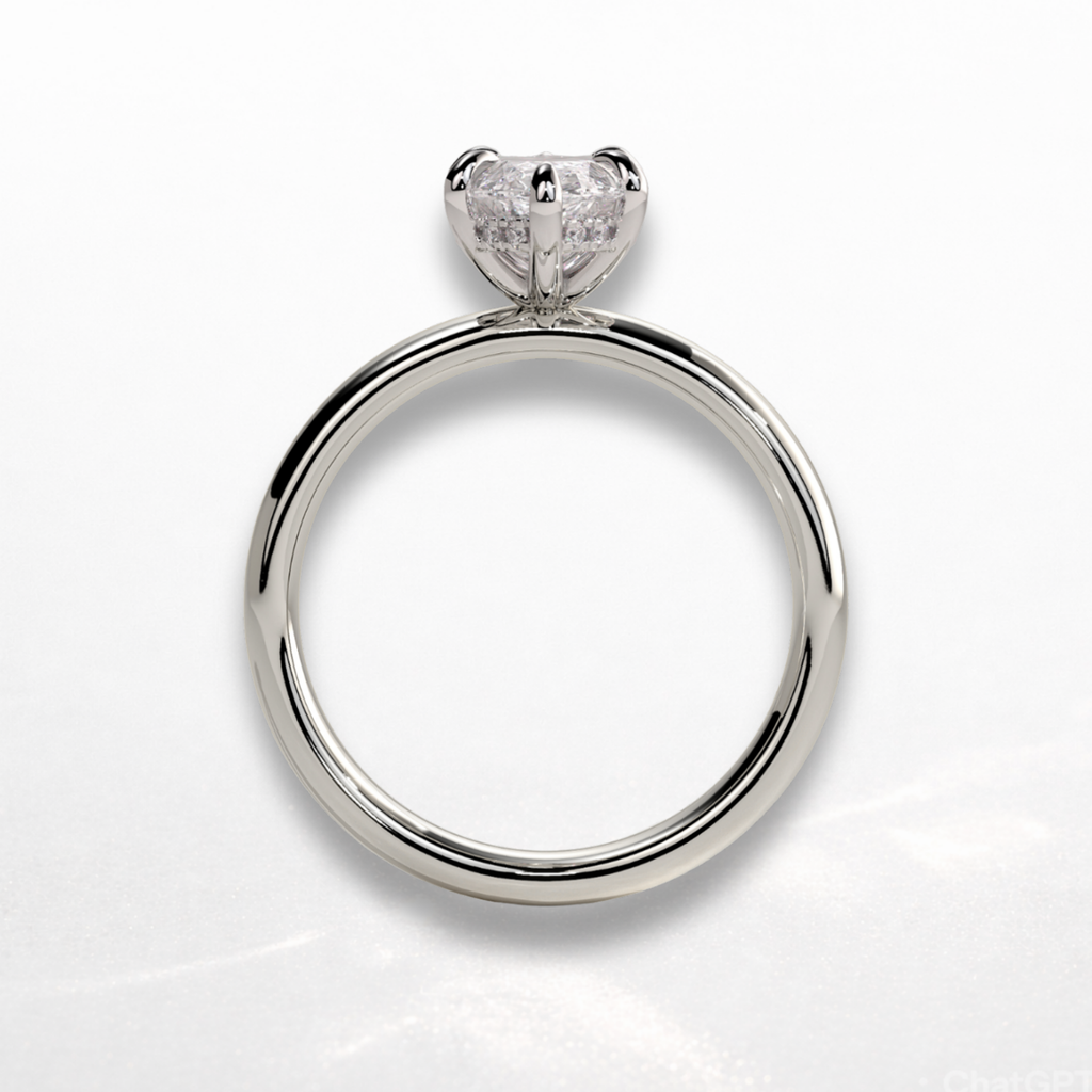 Marquise Signature Ring with Hidden Halo