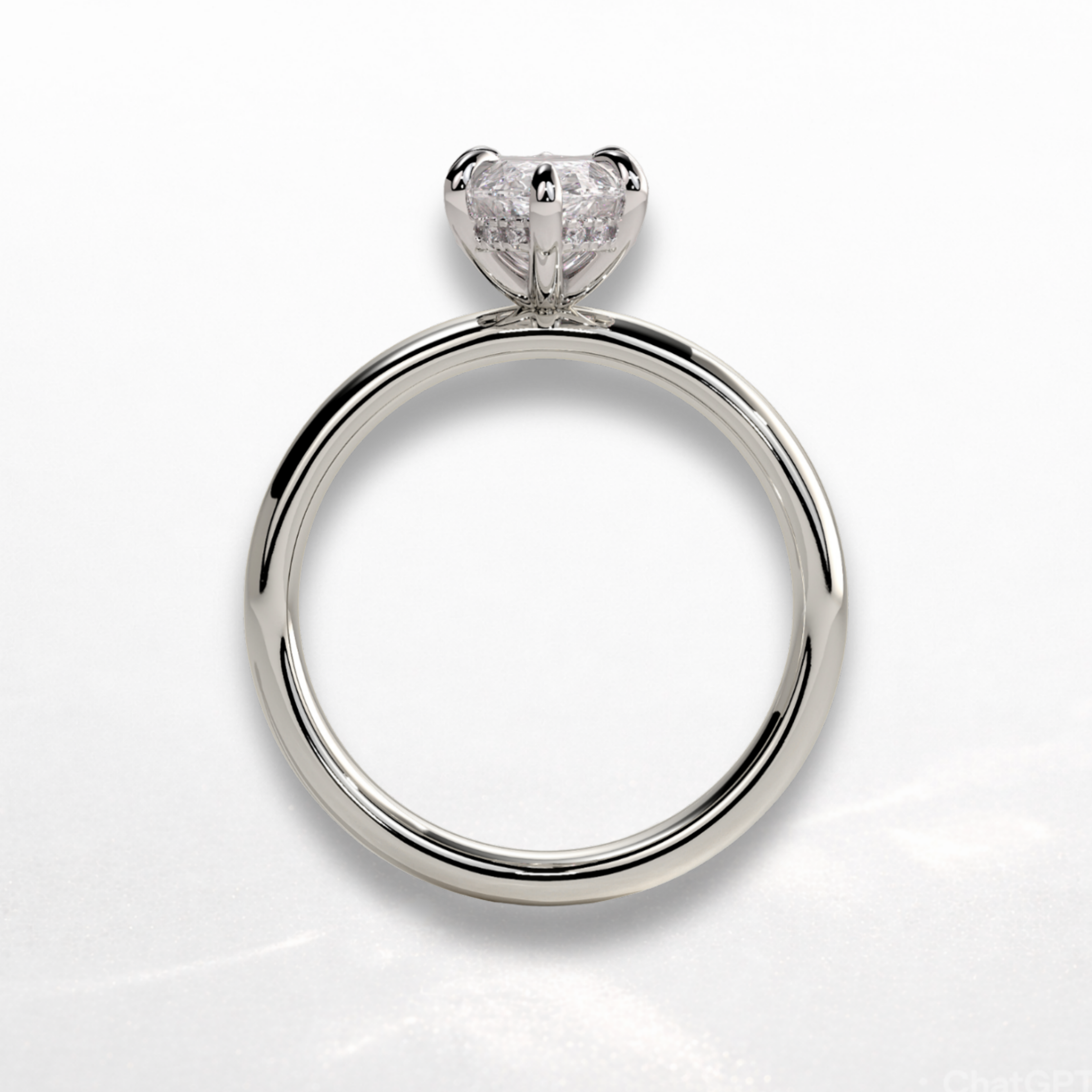 Marquise Signature Ring with Hidden Halo