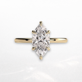 Marquise Solitaire Ring with Hidden Halo
