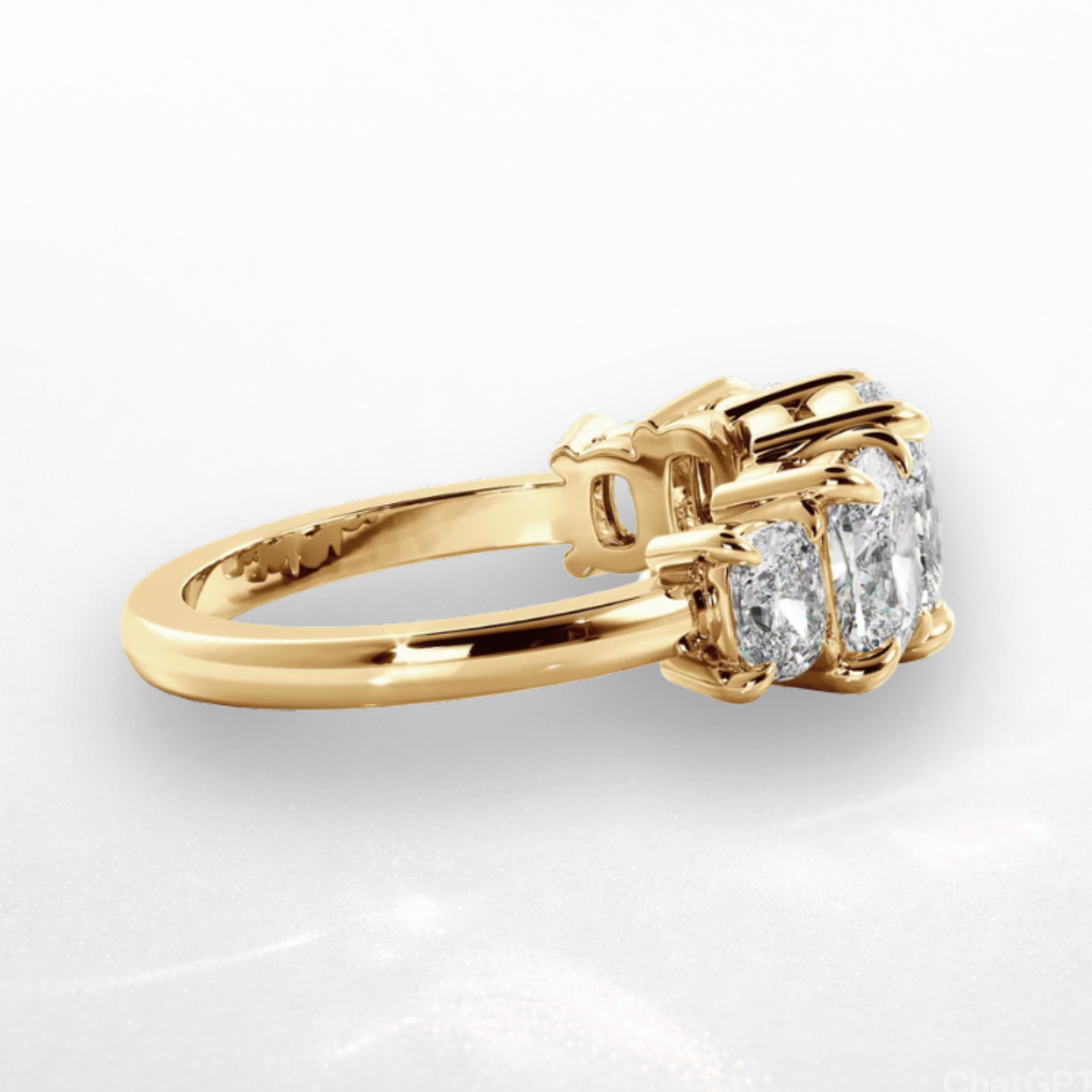 Elongated Cushion Five Stone Ring