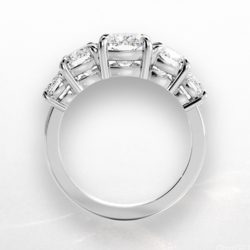 Elongated Cushion Five Stone Ring