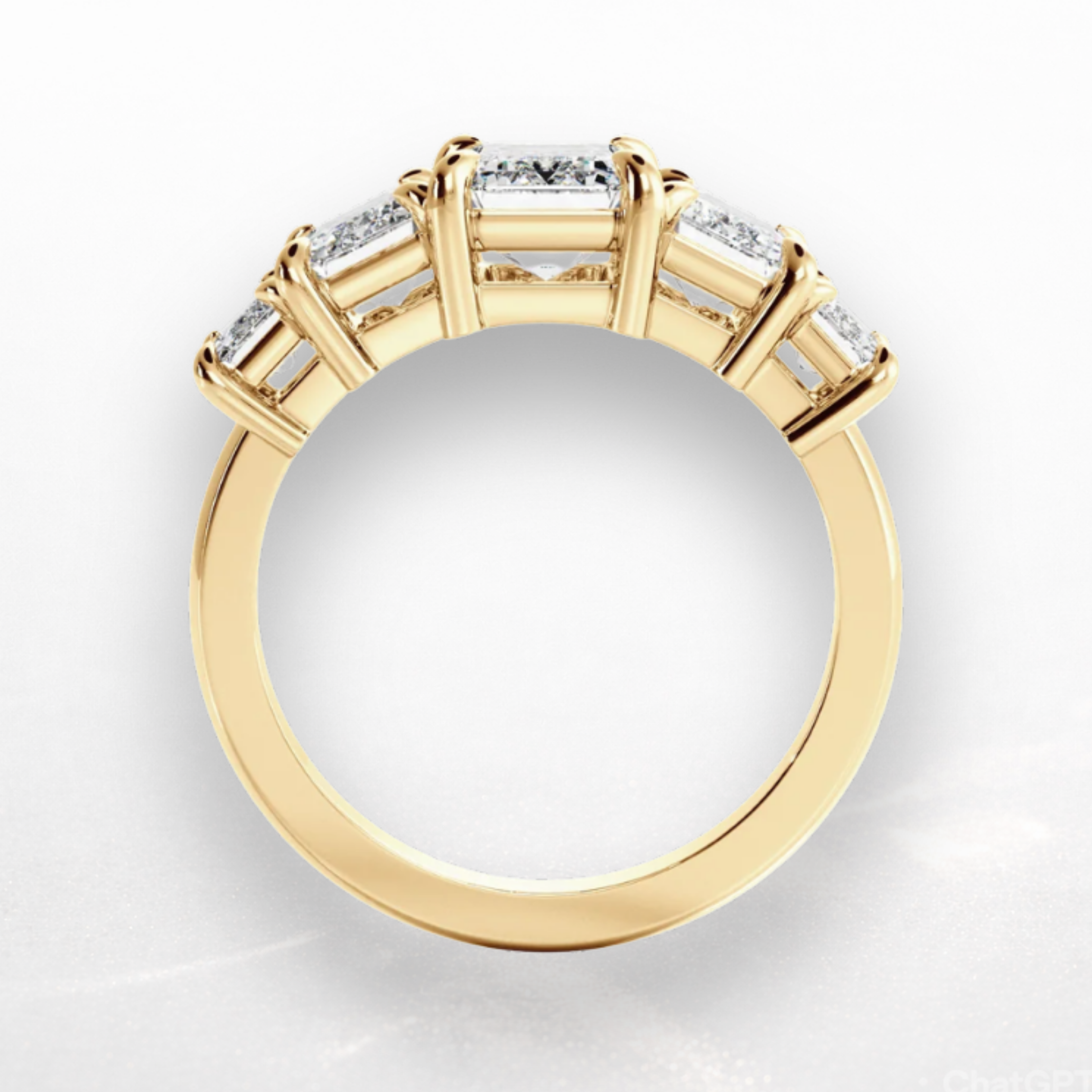 Emerald Five Stone Ring