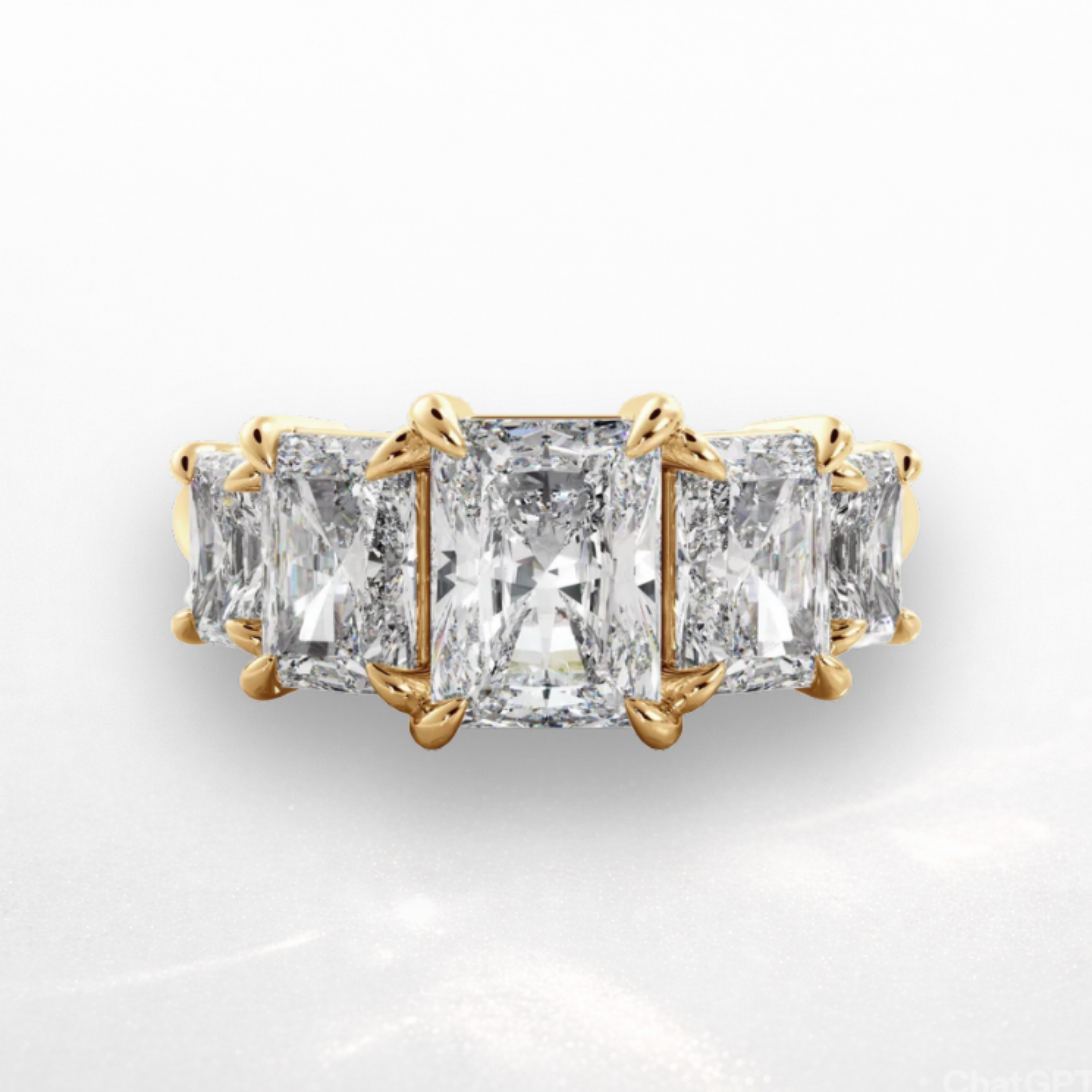 Radiant Cushion Five Stone Ring