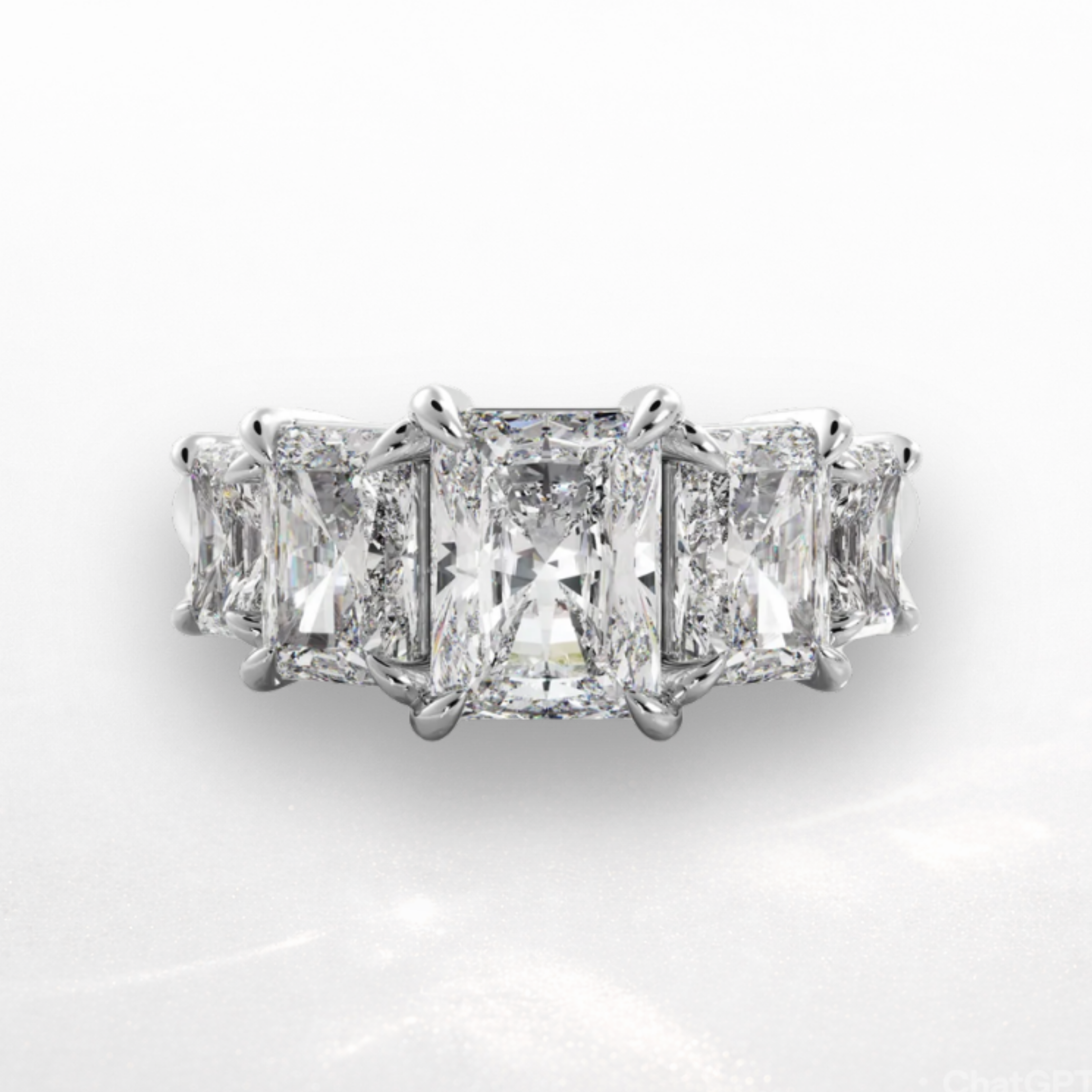 Radiant Cushion Five Stone Ring