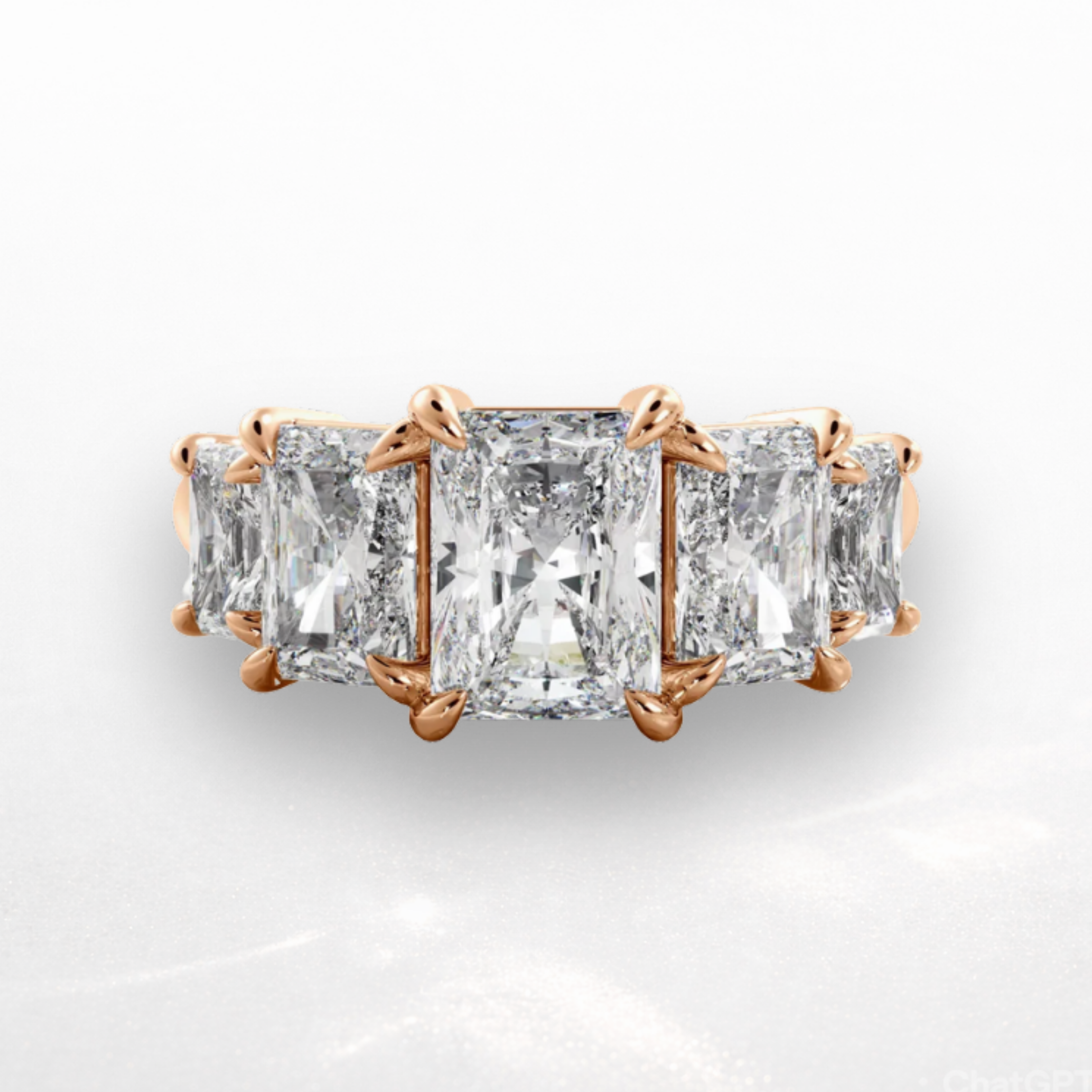 Radiant Cushion Five Stone Ring