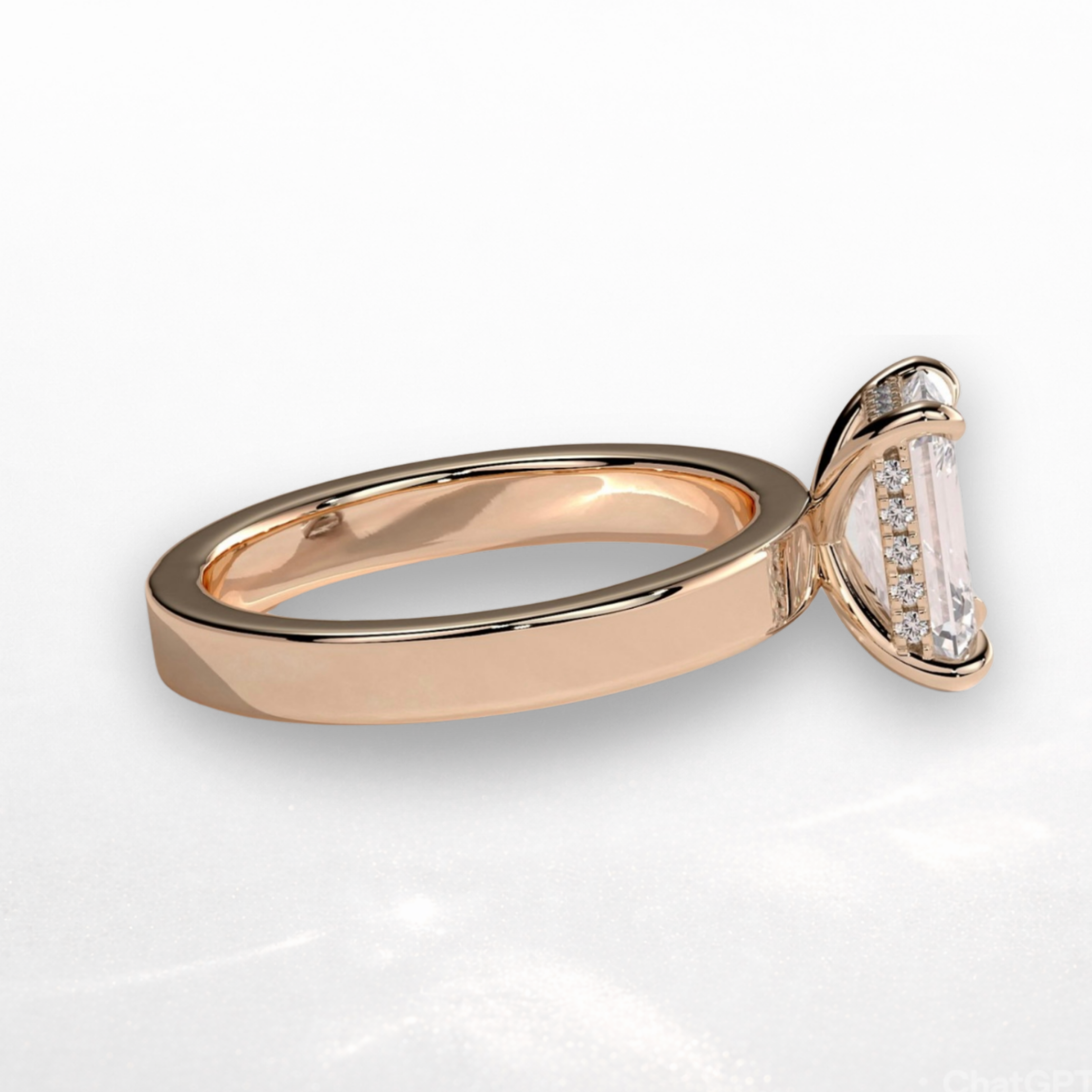 Emerald Statement Ring with Hidden Halo