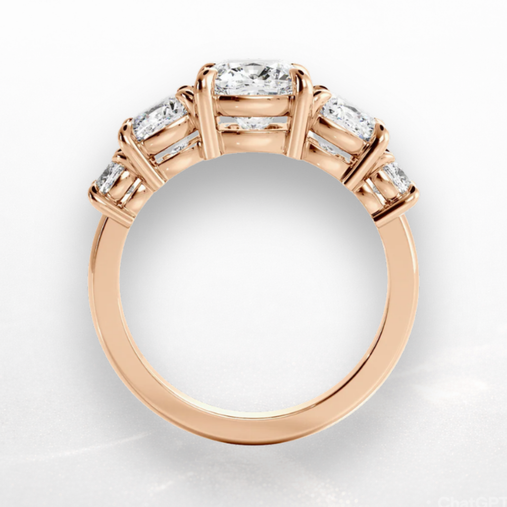 Cushion Five Stone Ring