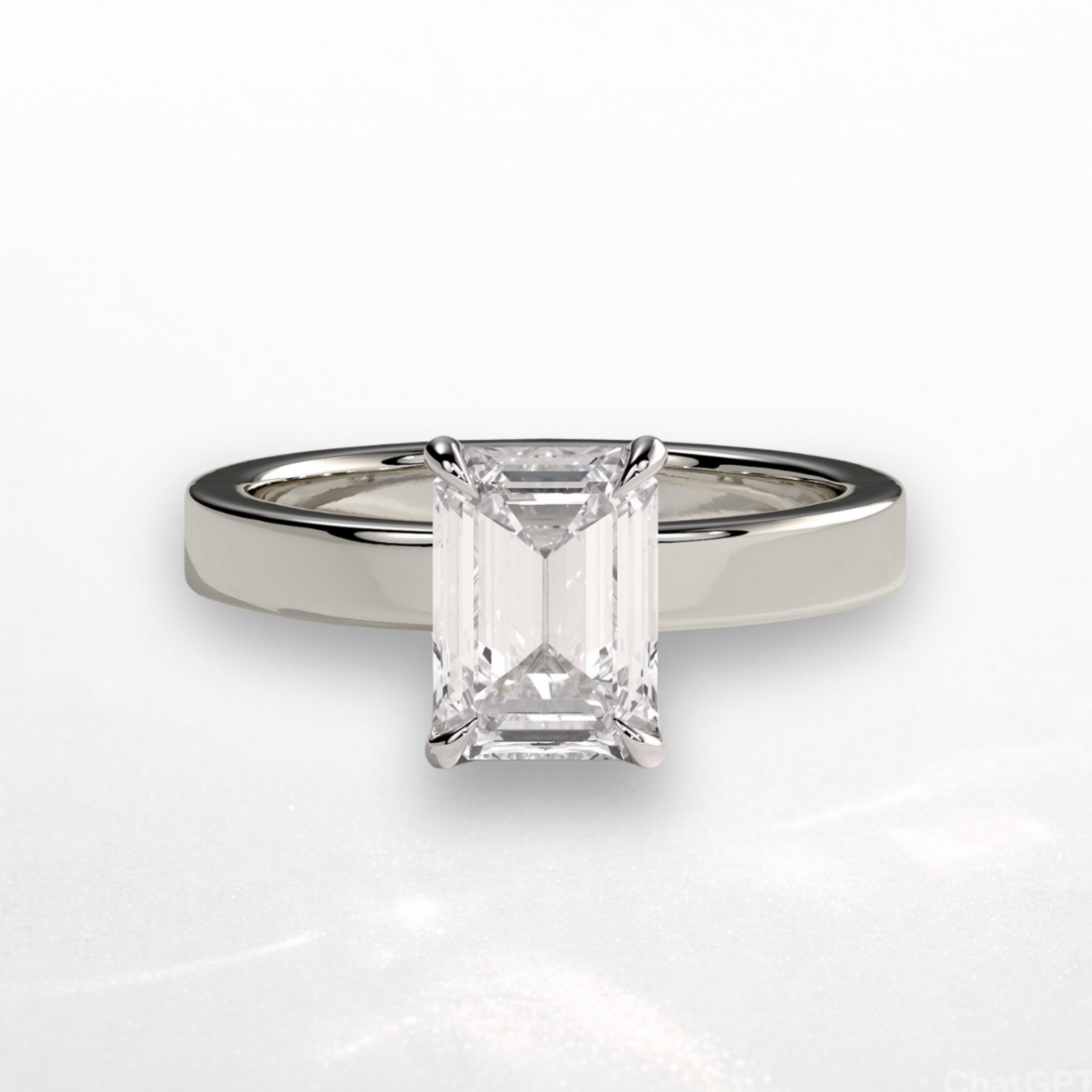 Emerald Statement Ring with Hidden Halo