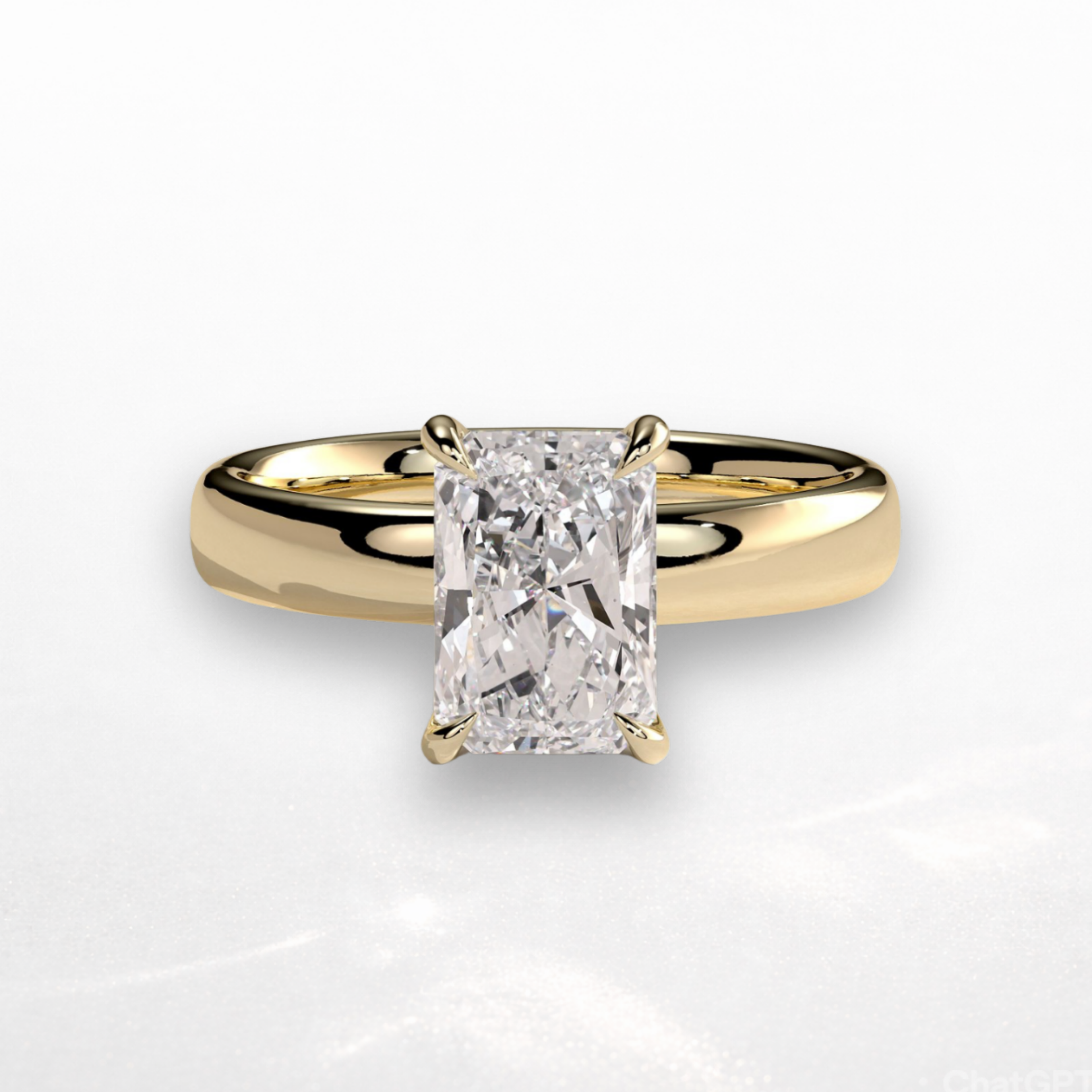 Radiant Signature Ring with Hidden Halo
