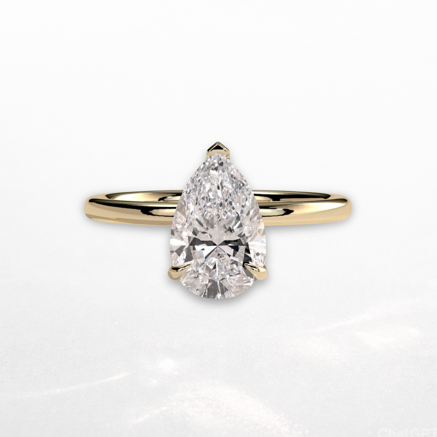 Pear Solitaire Ring