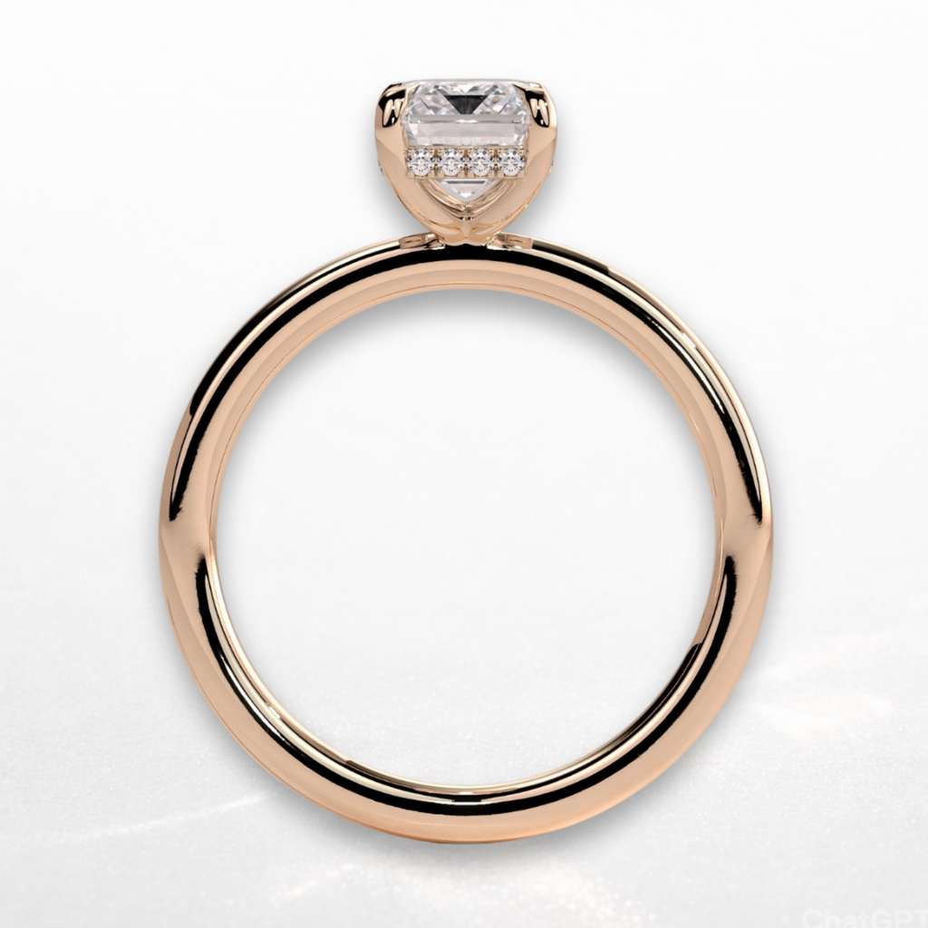 Radiant Solitaire Ring with Hidden Halo