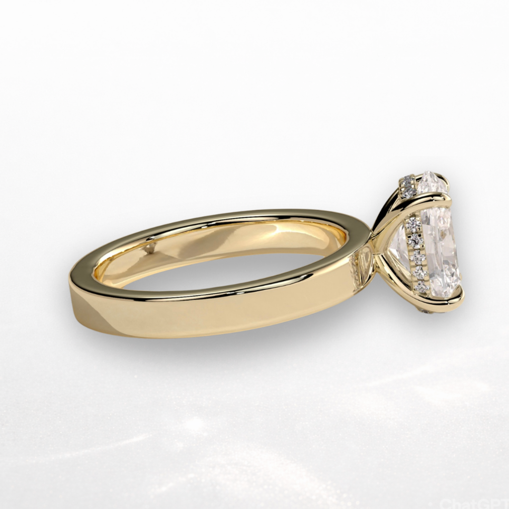 Oval Statement Ring with Hidden Halo