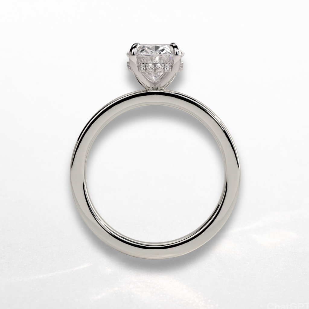 Oval Statement Ring with Hidden Halo