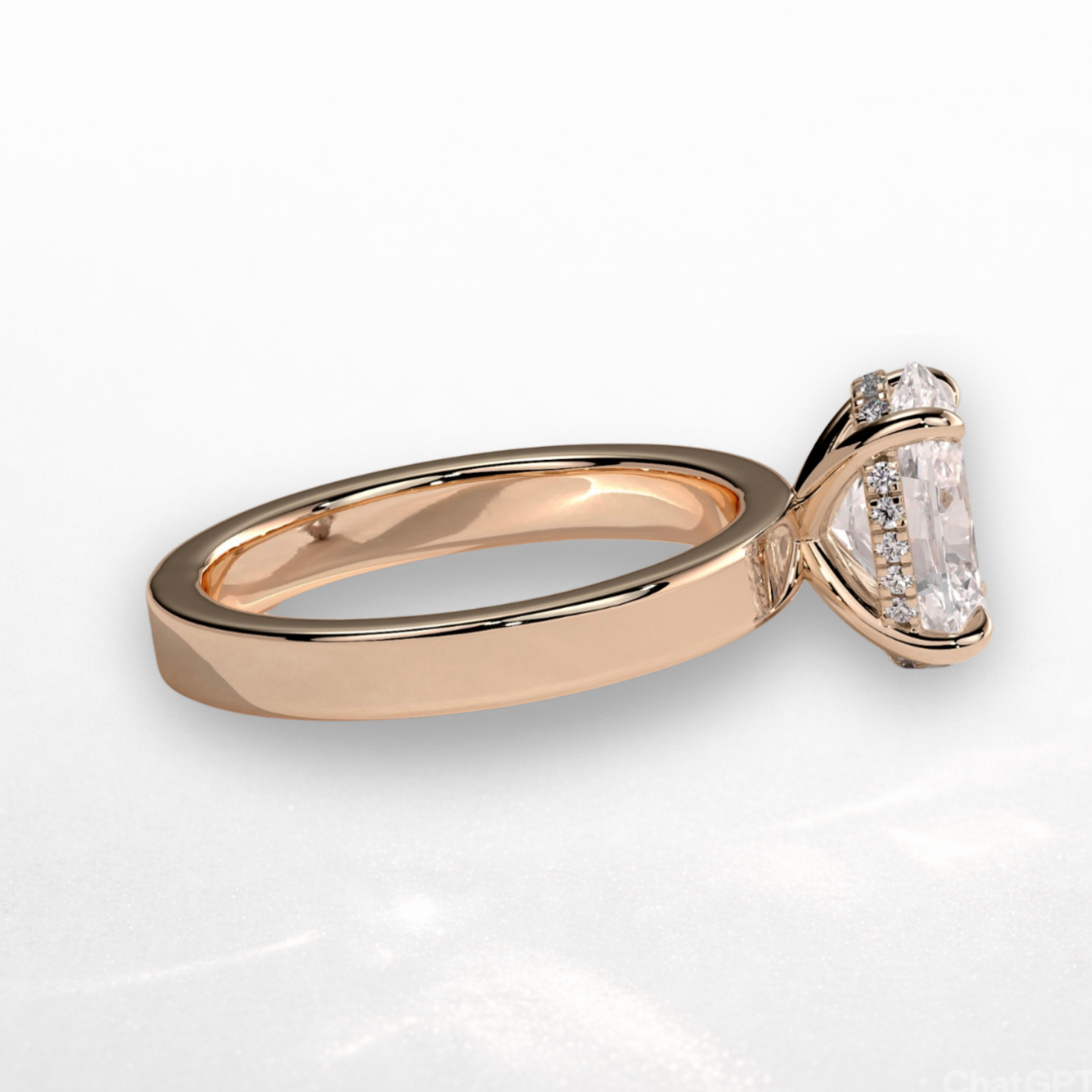 Oval Statement Ring with Hidden Halo