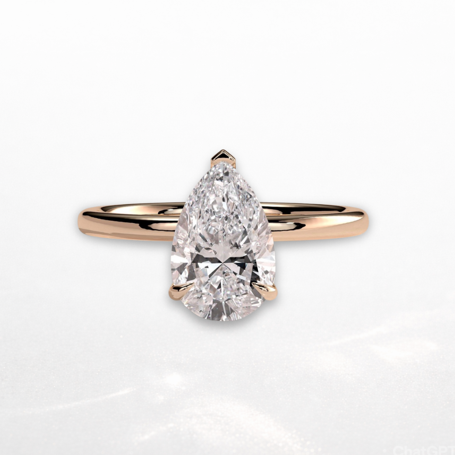 Pear Solitaire Ring