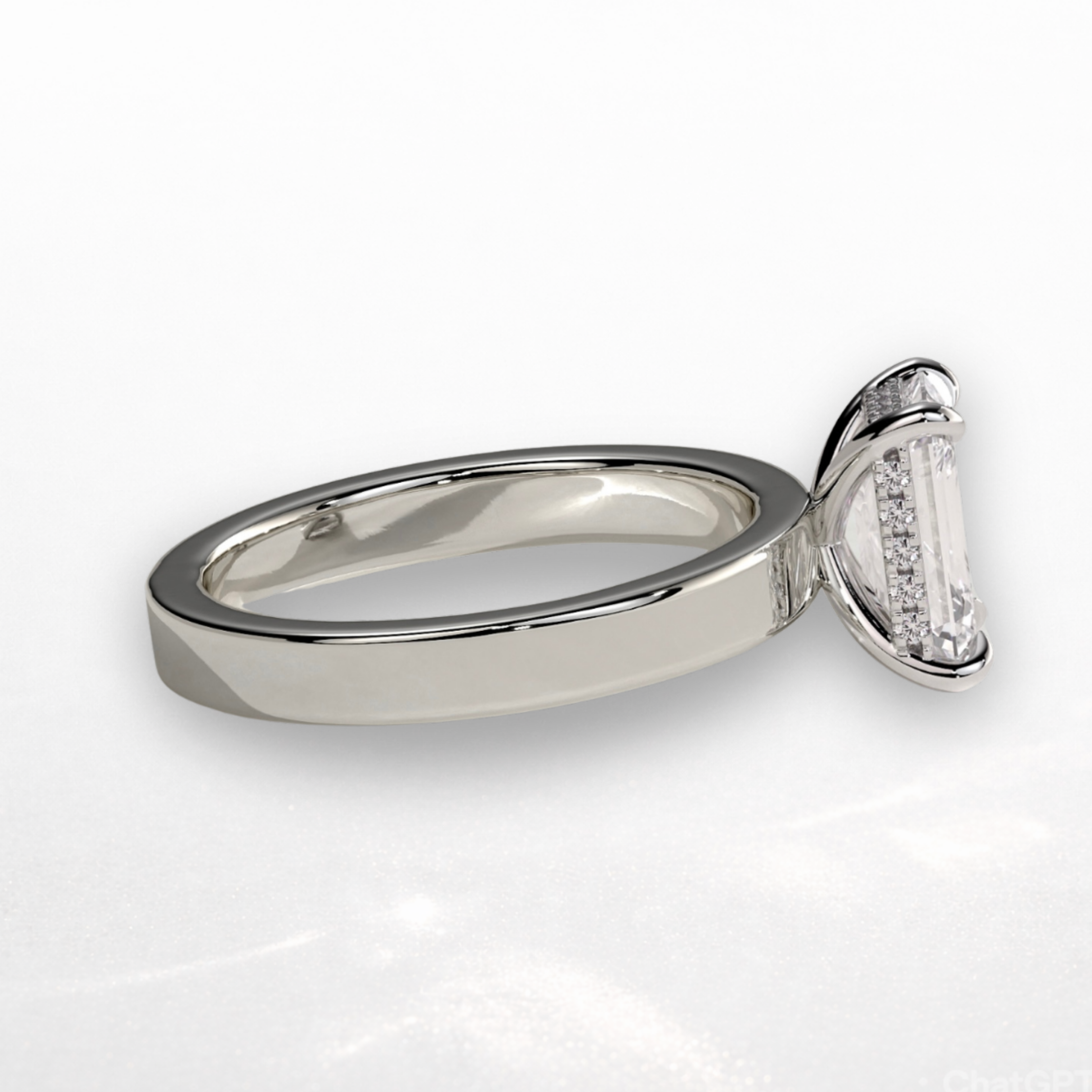Emerald Statement Ring with Hidden Halo
