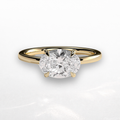 Oval East West Solitaire Ring
