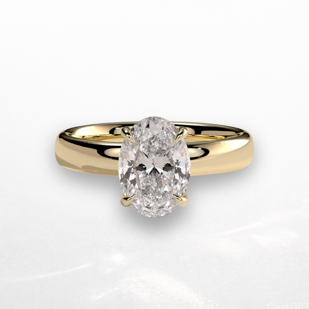 Oval Signature Ring with Hidden Halo