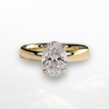 Oval Signature Ring with Hidden Halo
