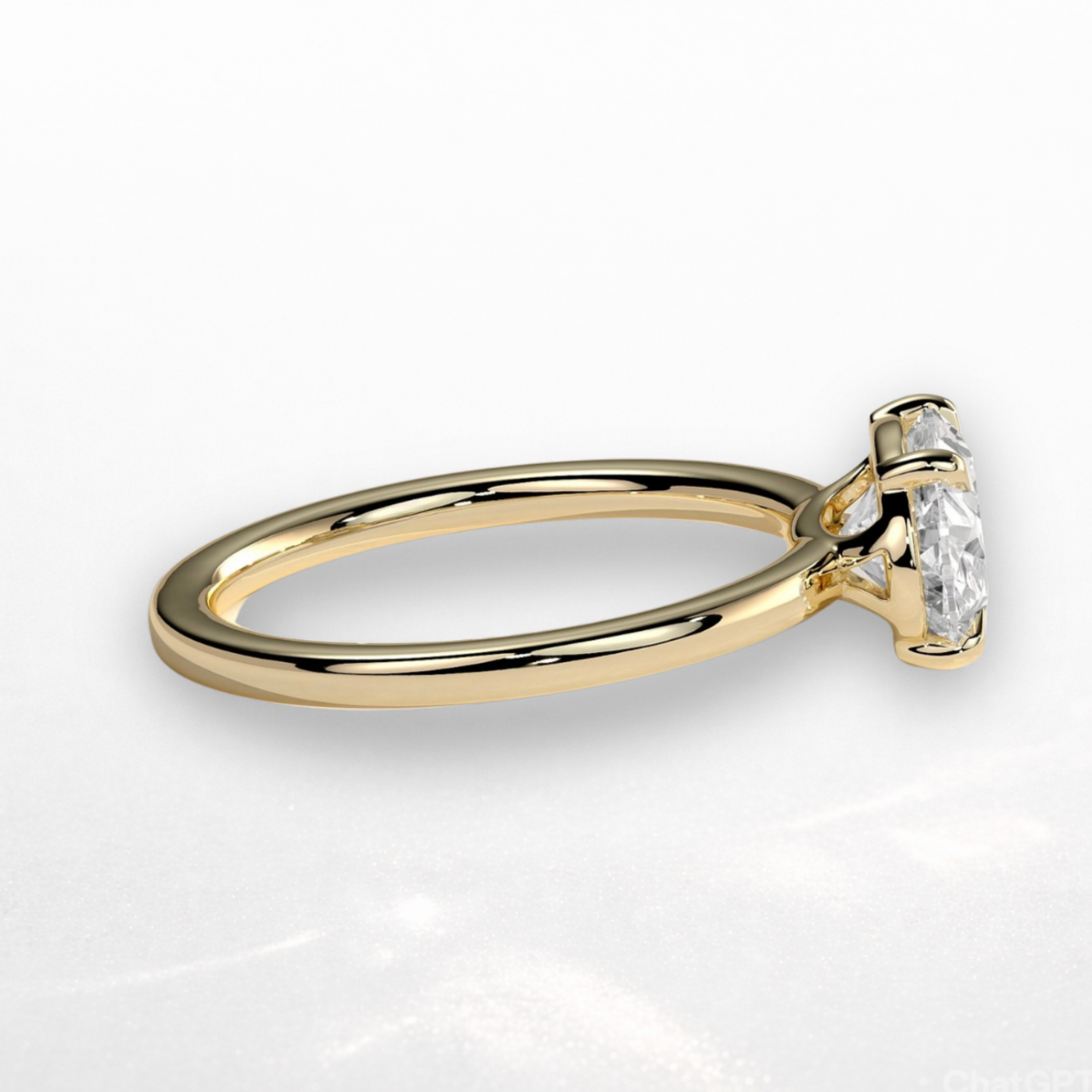 Elongated Cushion East West Solitaire Ring