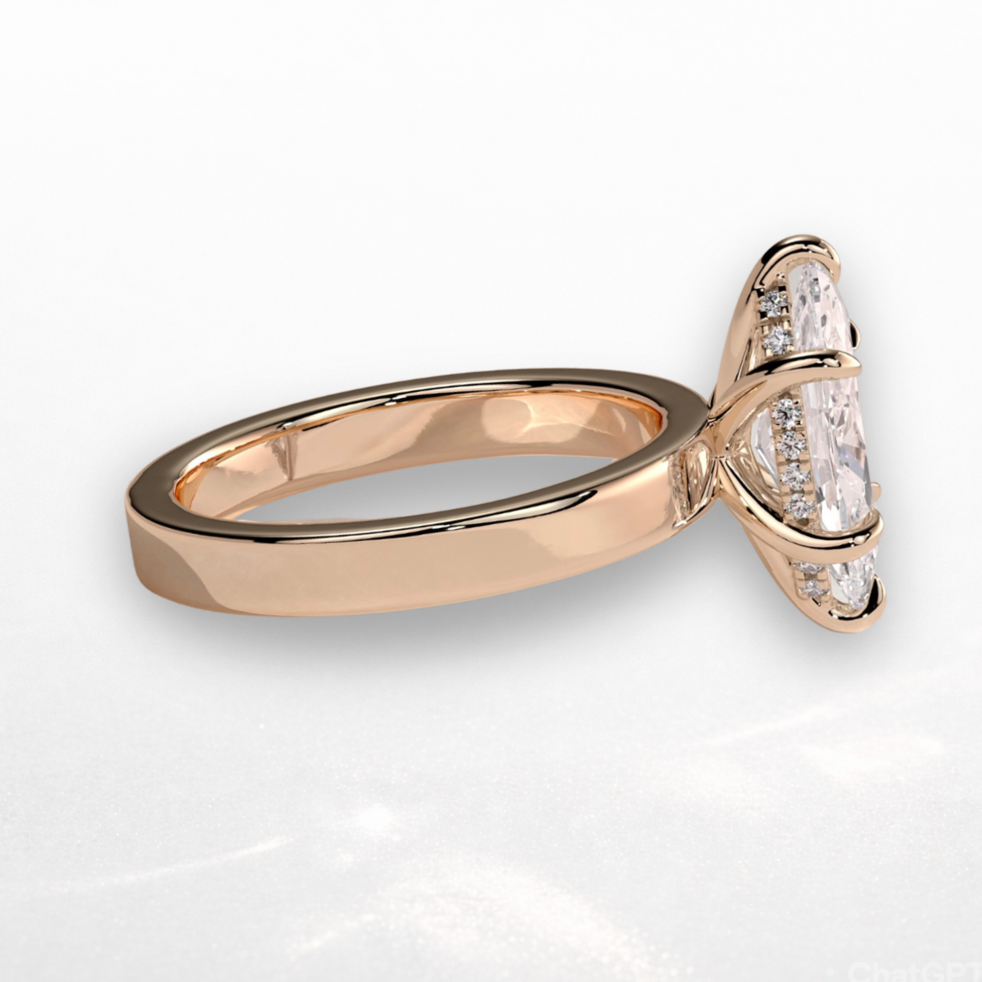 Marquise Statement Ring with Hidden Halo