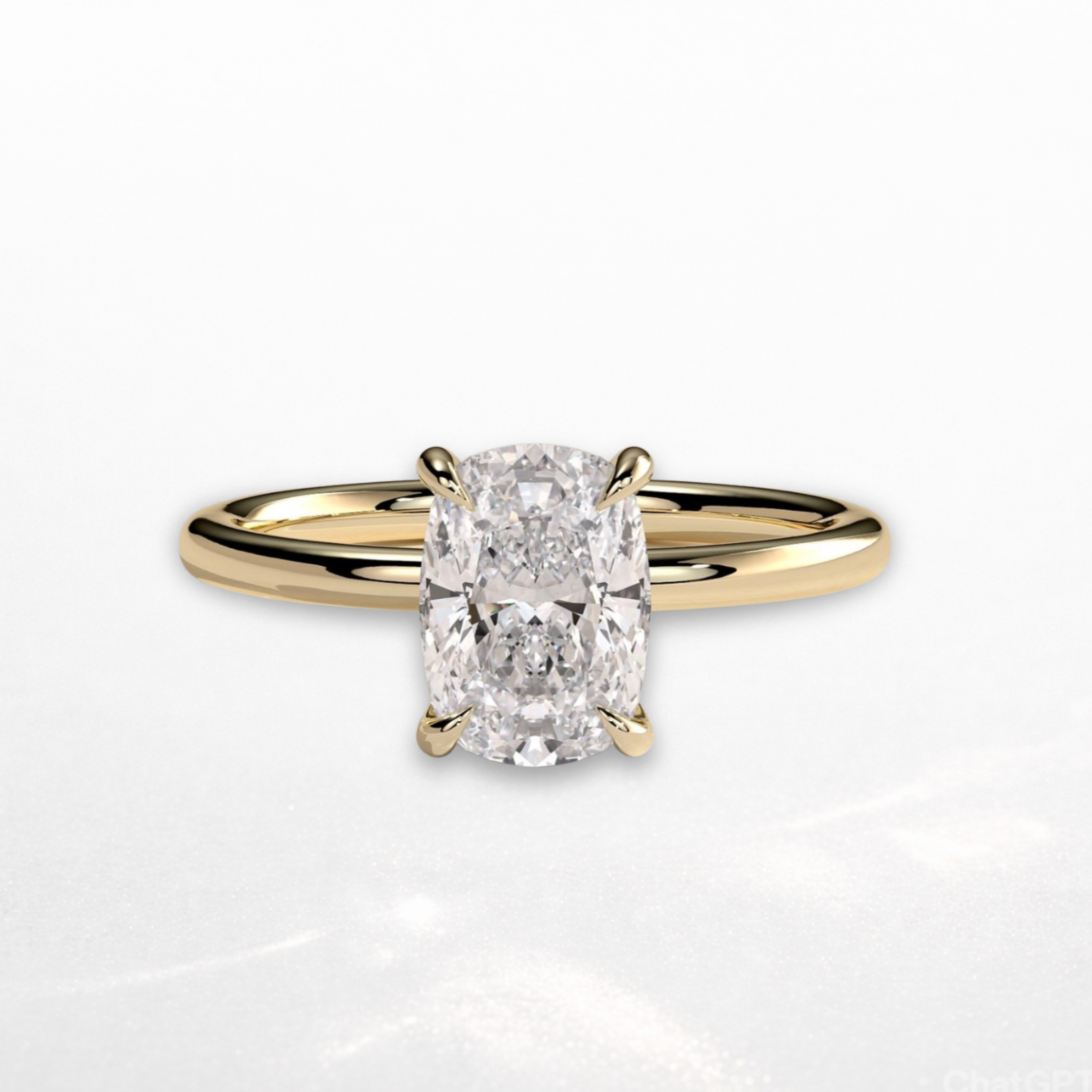 Elongated Cushion Solitaire Ring