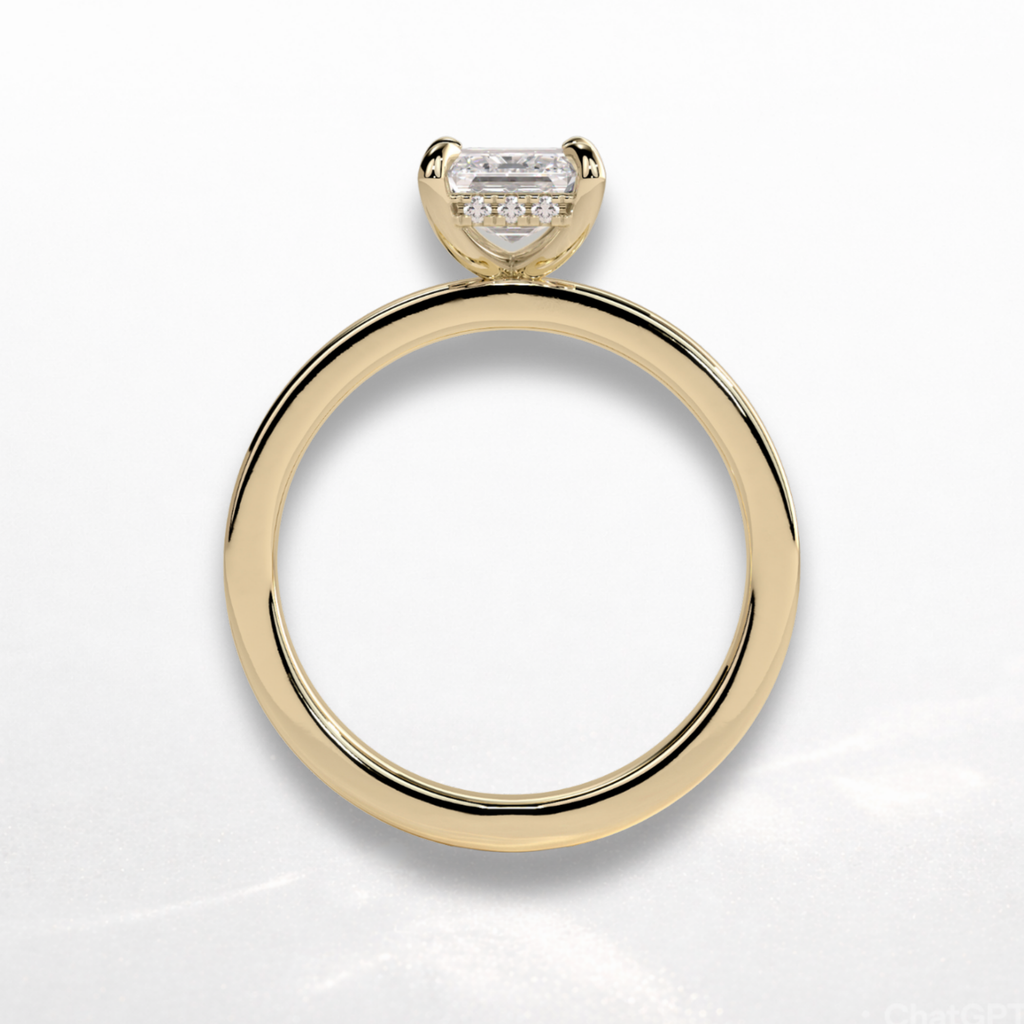 Emerald Statement Ring with Hidden Halo