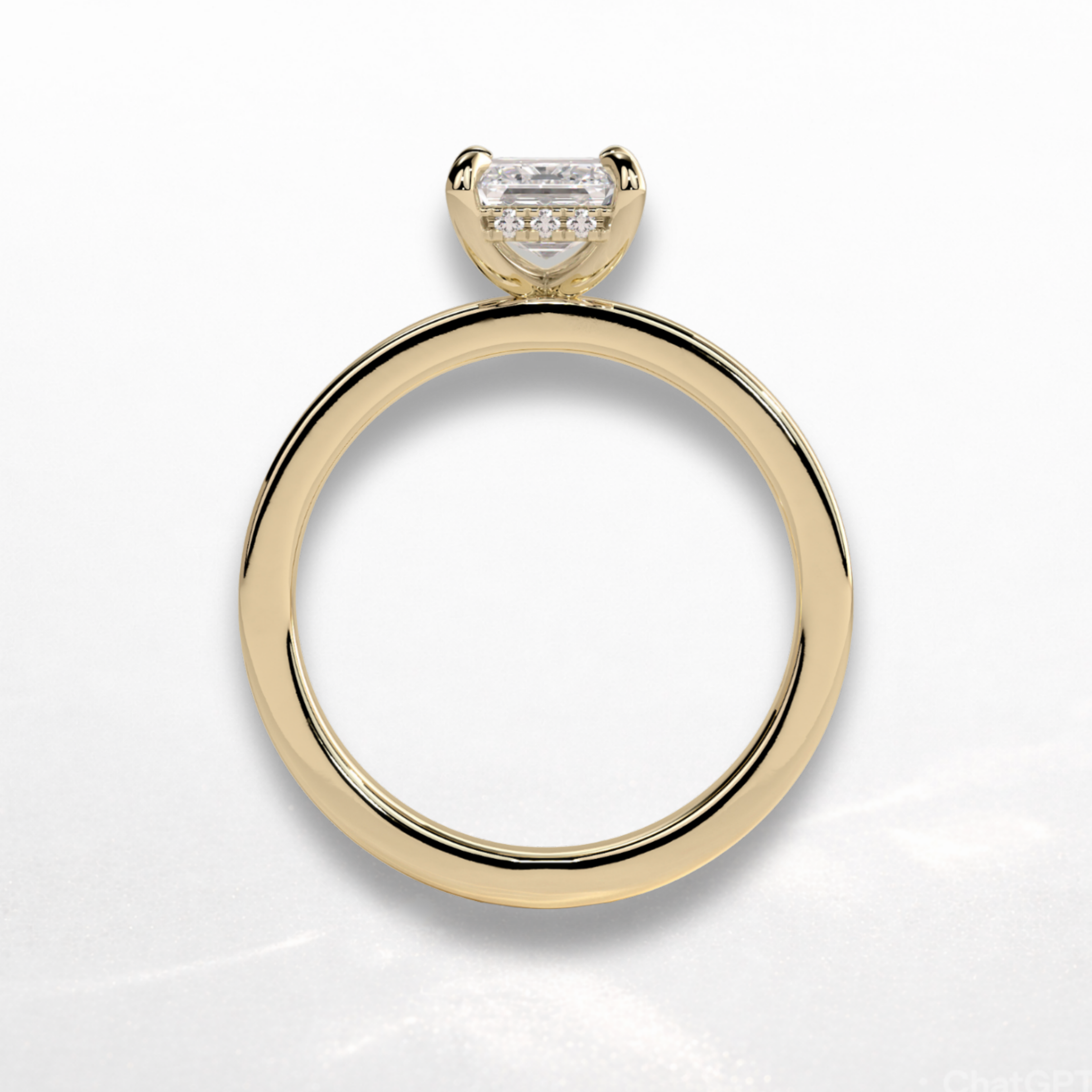 Emerald Statement Ring with Hidden Halo