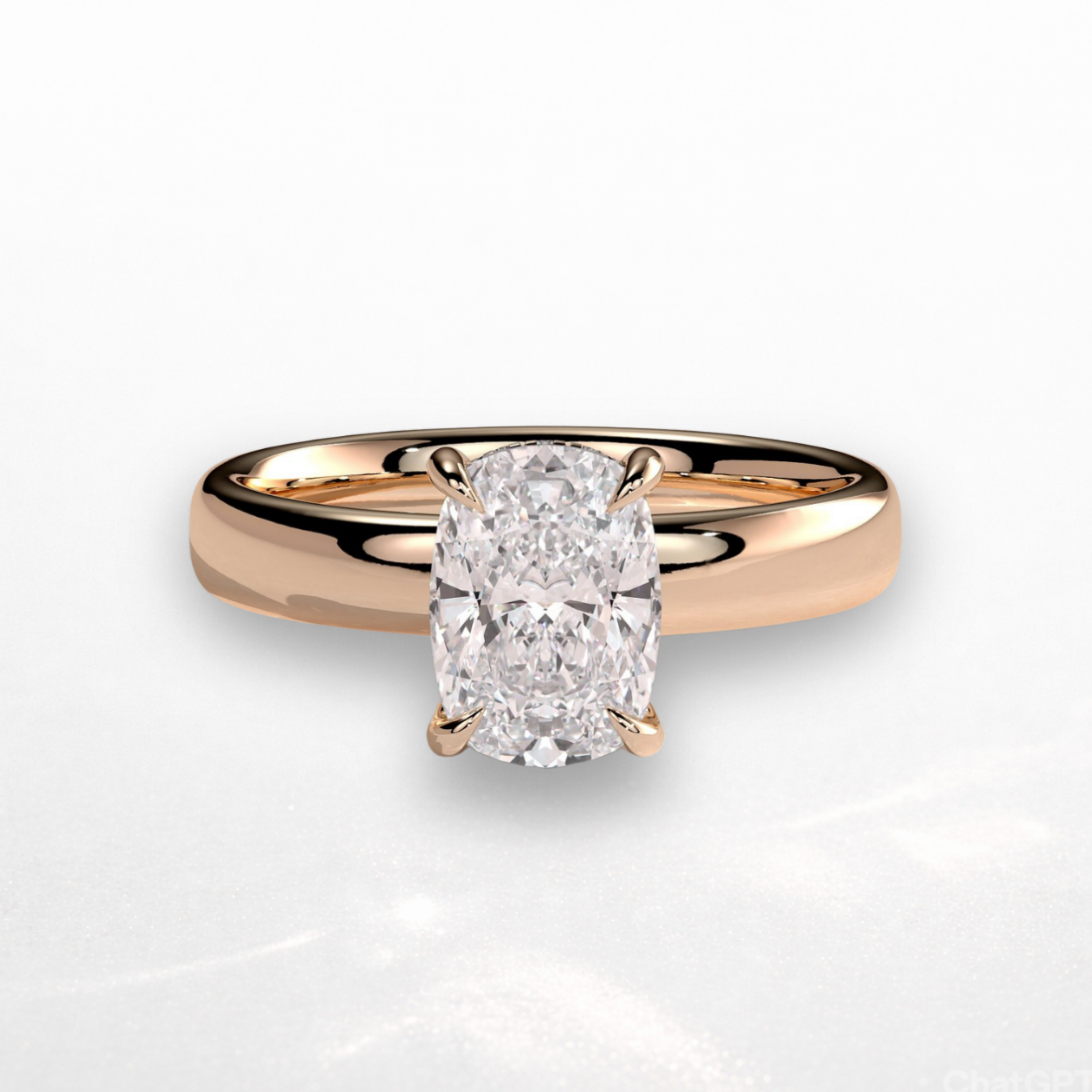 Elongated Cushion Signature Ring with Hidden Halo