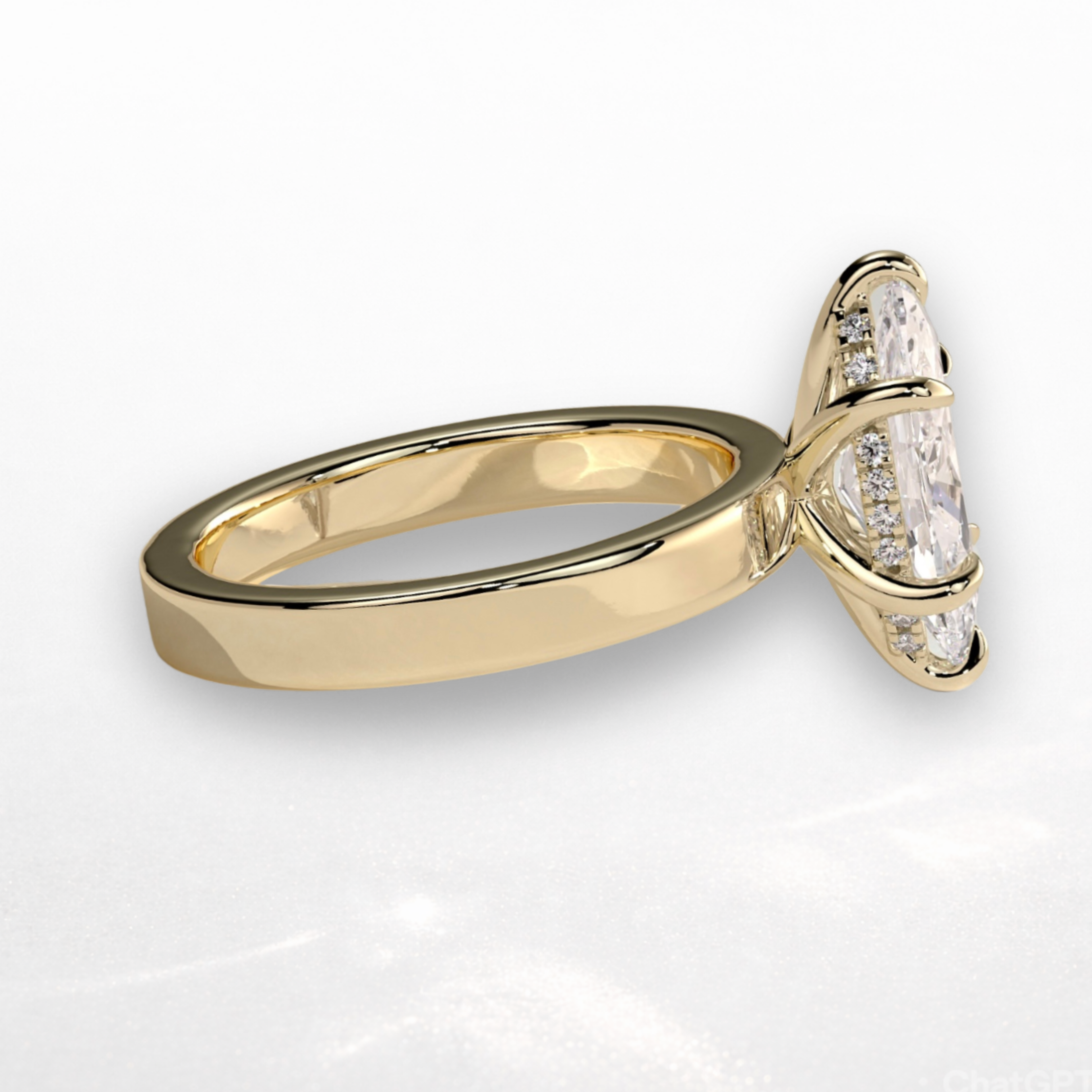 Marquise Statement Ring with Hidden Halo