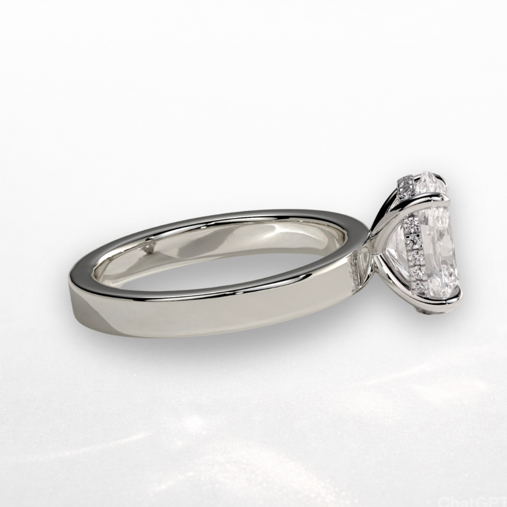 Oval Statement Ring with Hidden Halo