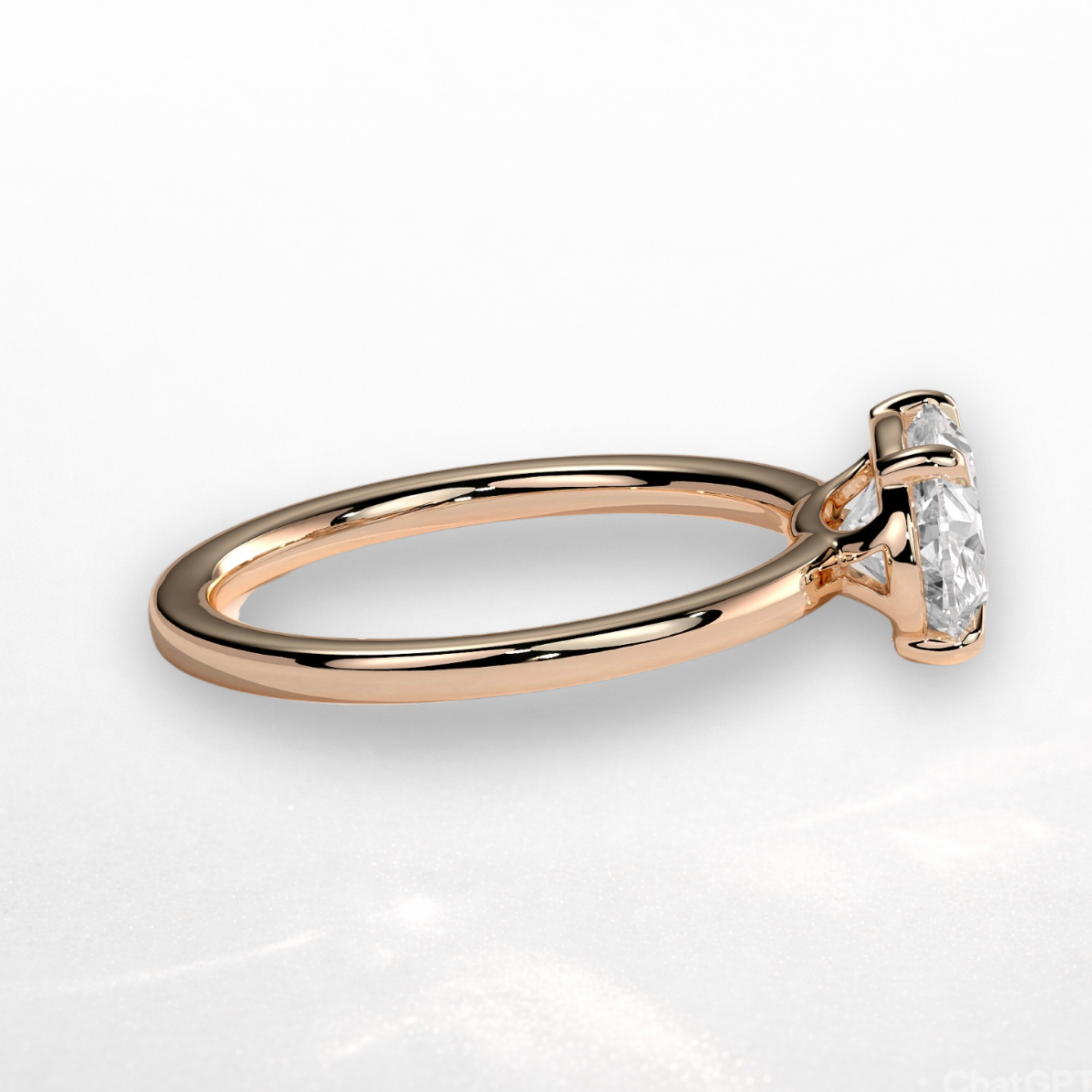 Elongated Cushion East West Solitaire Ring