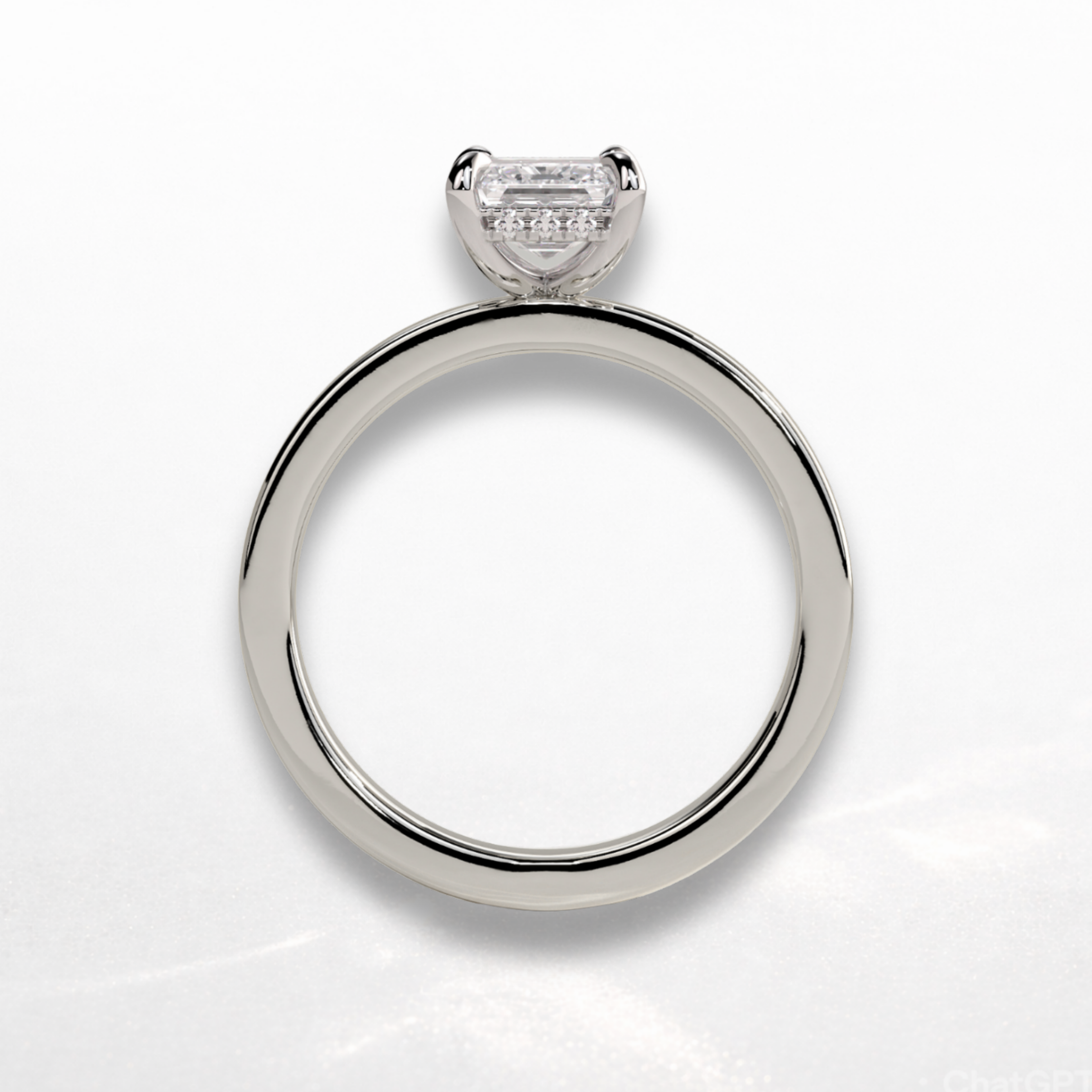 Emerald Statement Ring with Hidden Halo