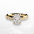 Elongated Cushion Signature Ring with Hidden Halo