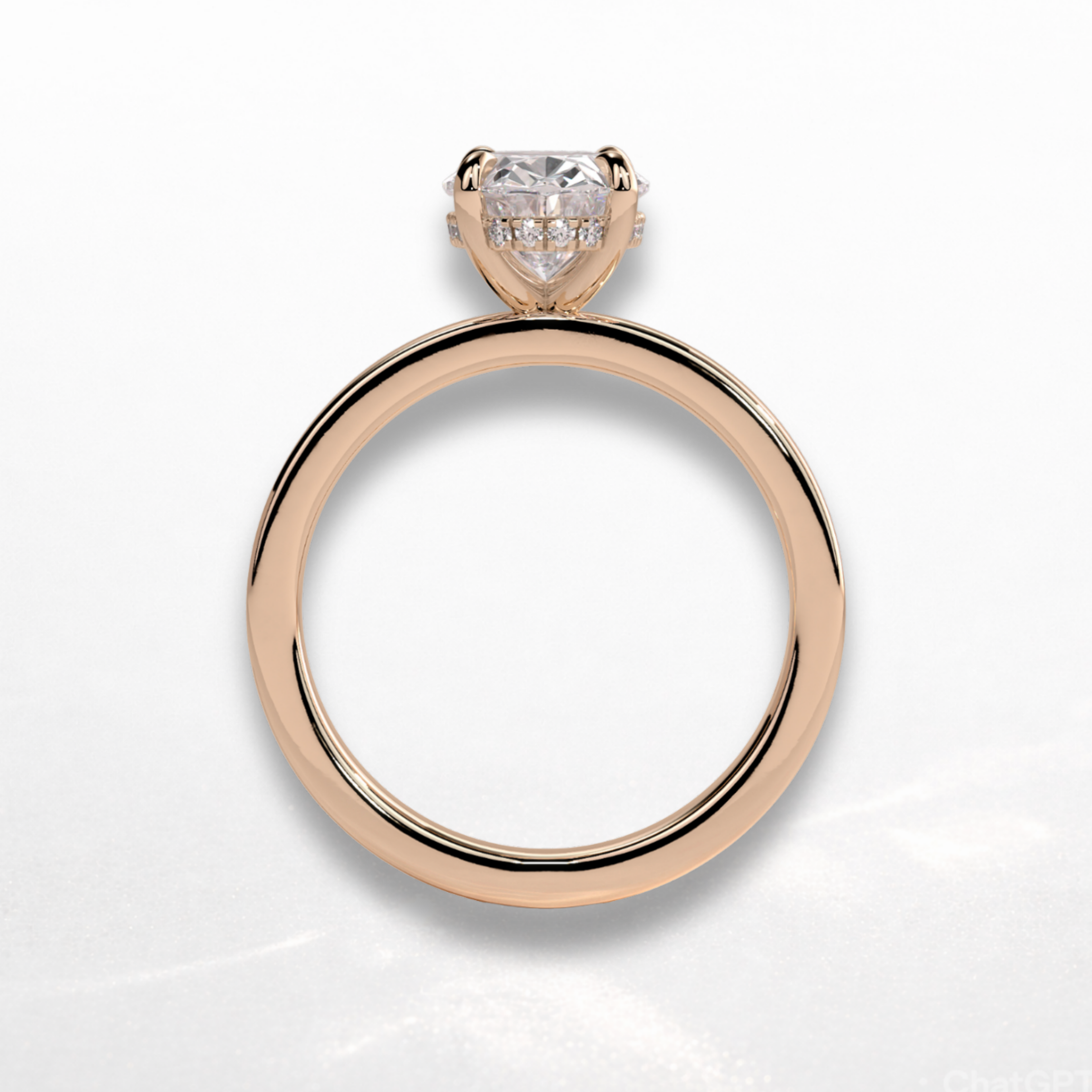 Oval Statement Ring with Hidden Halo