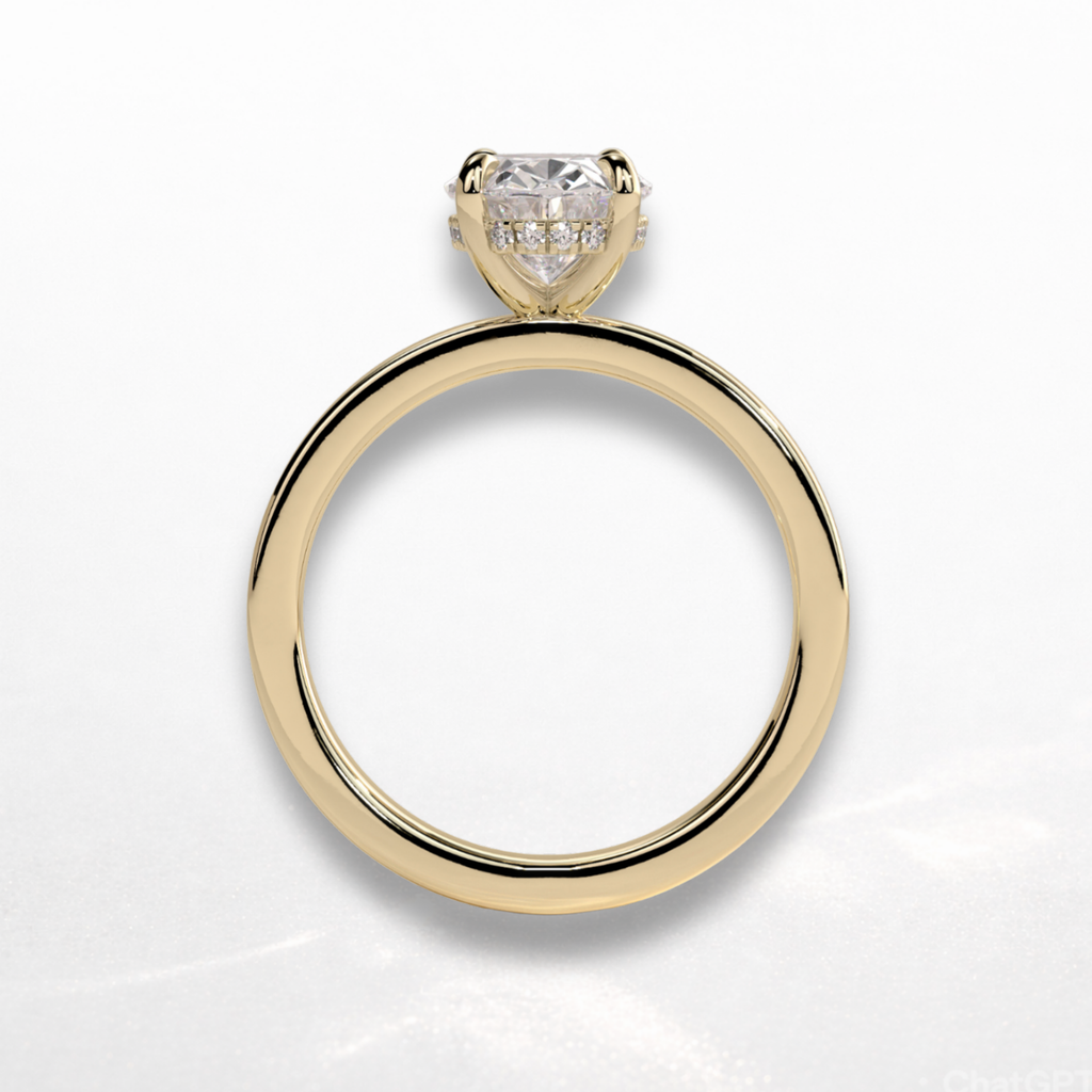 Oval Statement Ring with Hidden Halo