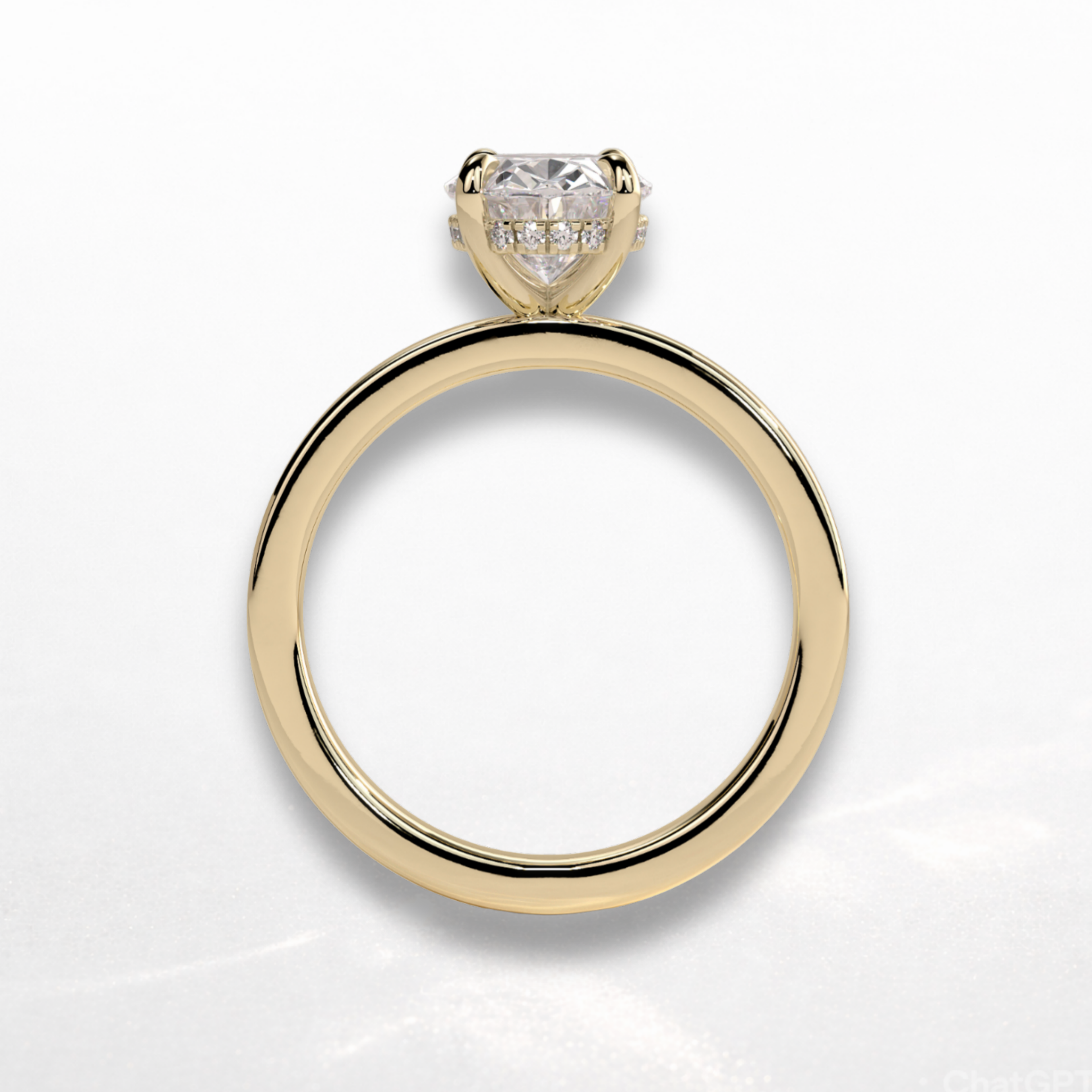 Oval Statement Ring with Hidden Halo