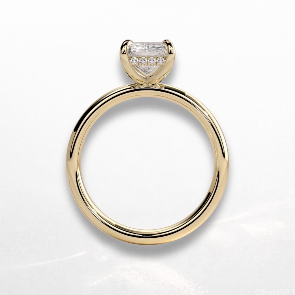 Radiant Signature Ring with Hidden Halo