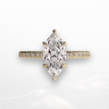 Marquise Pavé Solitaire Ring with Hidden Halo