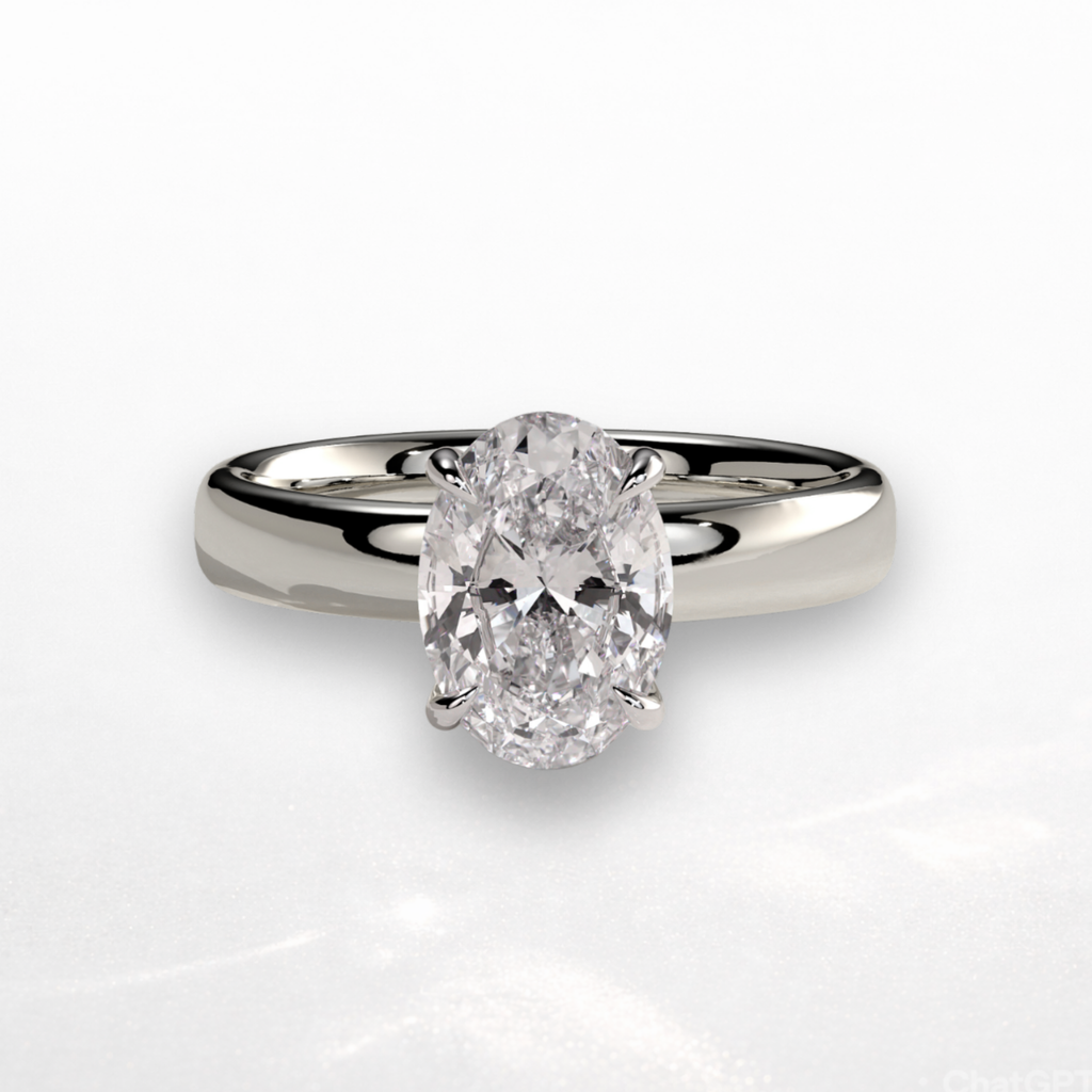 Oval Signature Ring with Hidden Halo