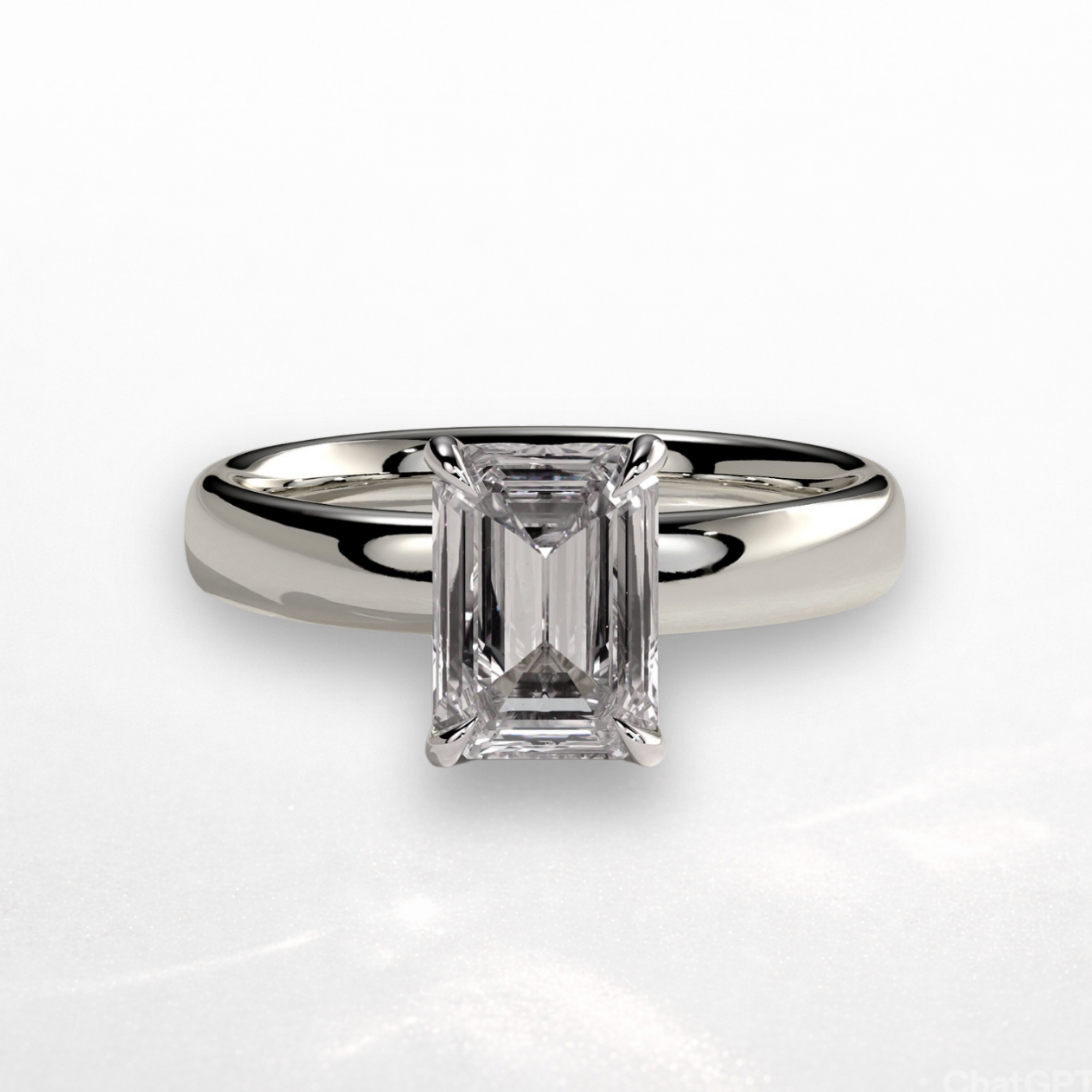 Emerald Signature Ring with Hidden Halo