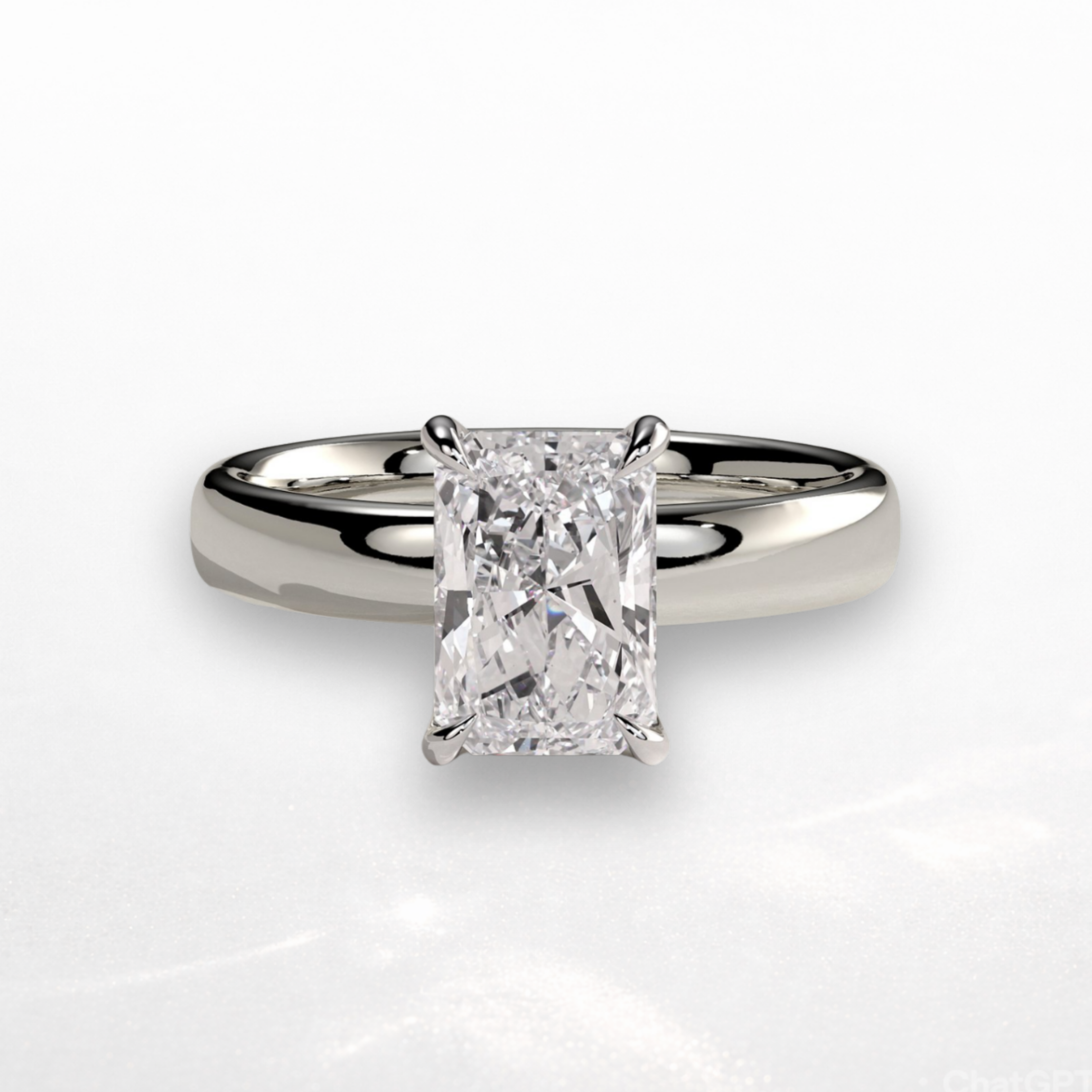 Radiant Signature Ring with Hidden Halo