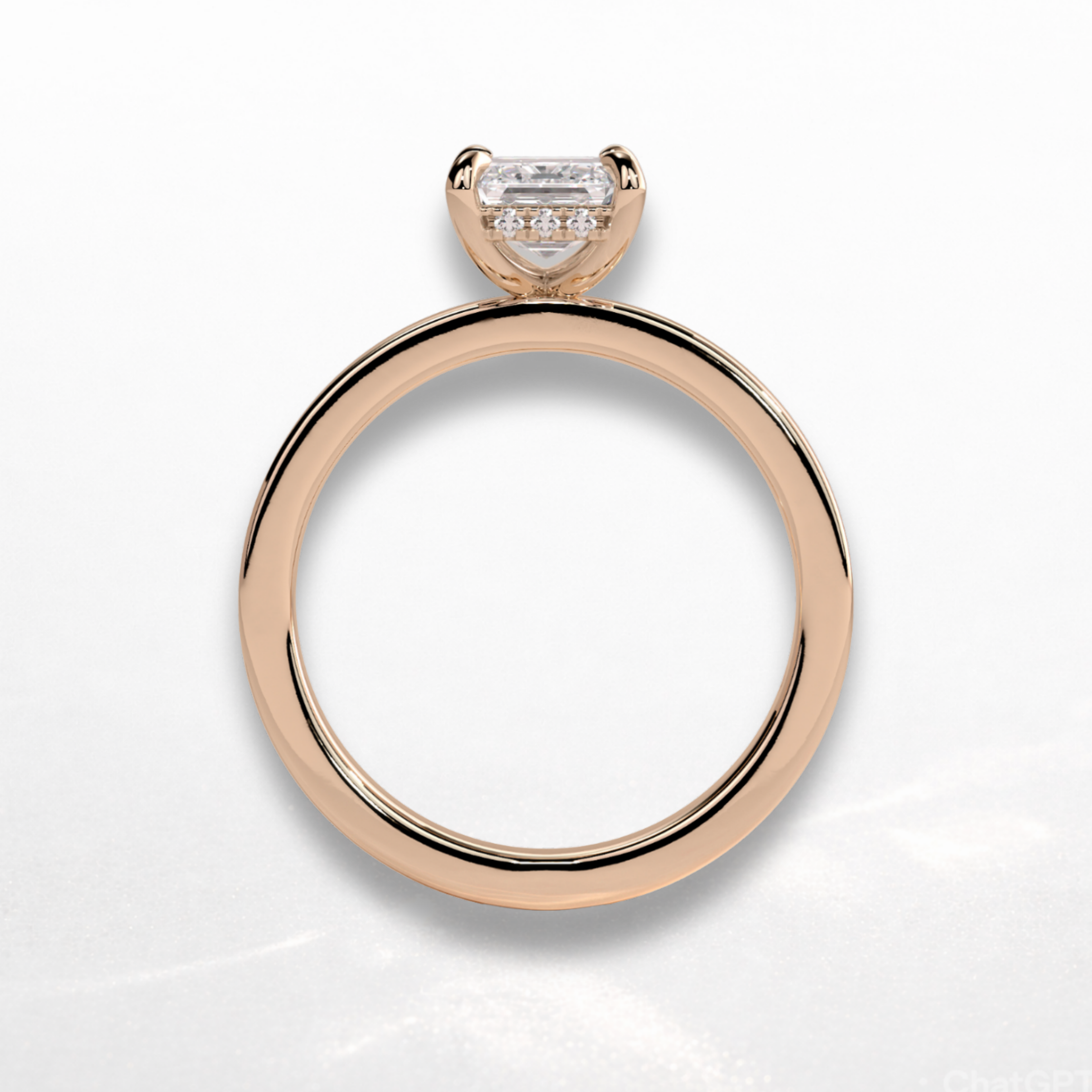 Emerald Statement Ring with Hidden Halo