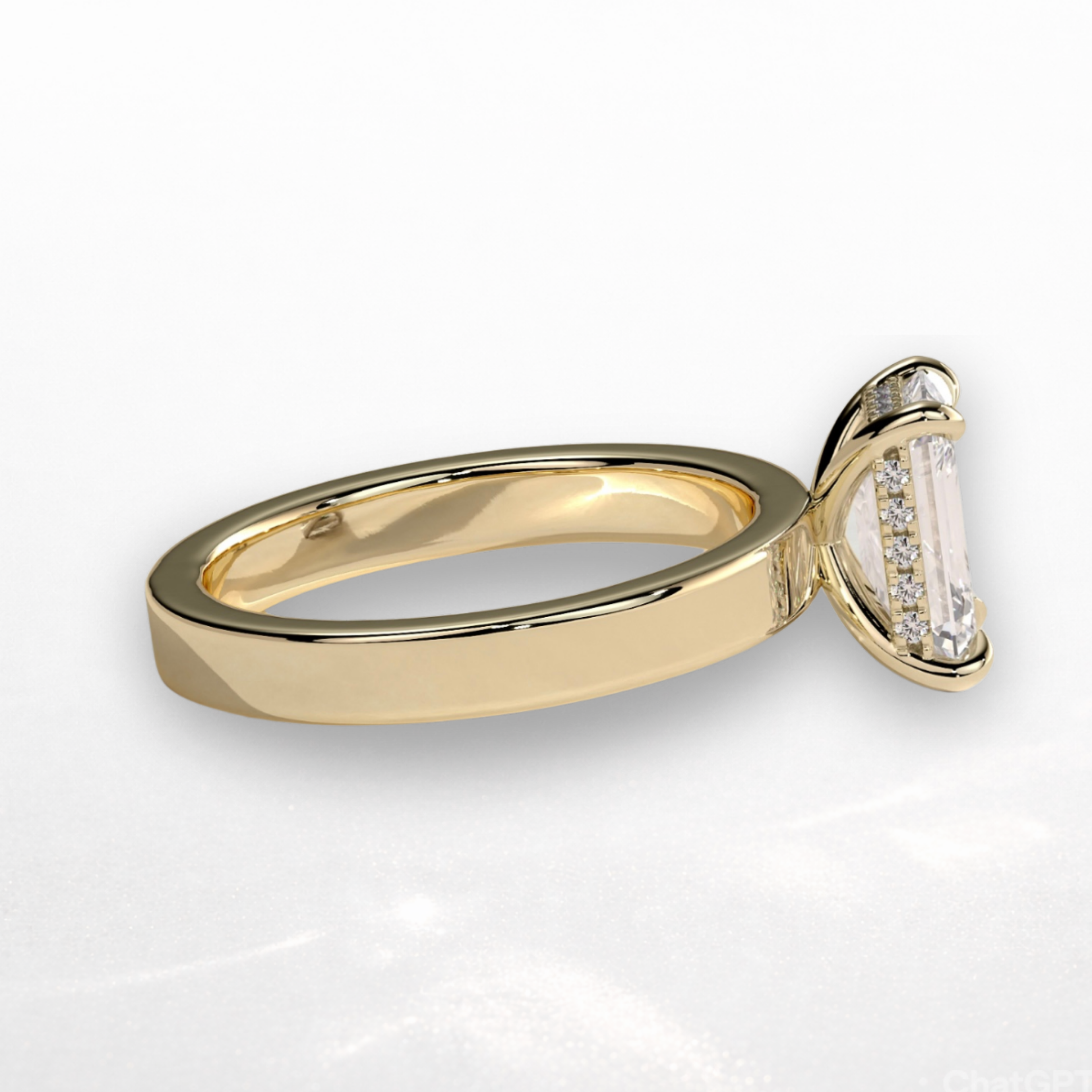 Emerald Statement Ring with Hidden Halo