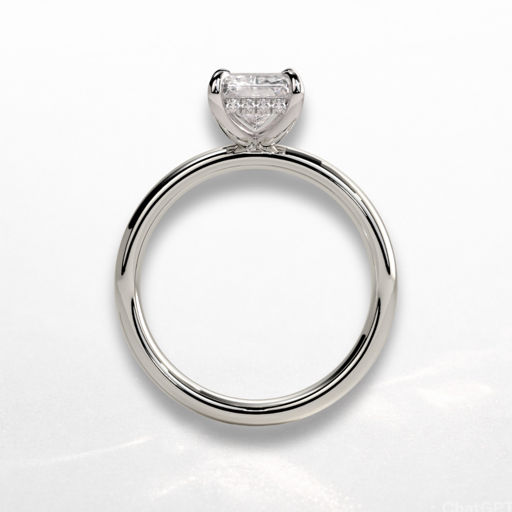 Radiant Signature Ring with Hidden Halo